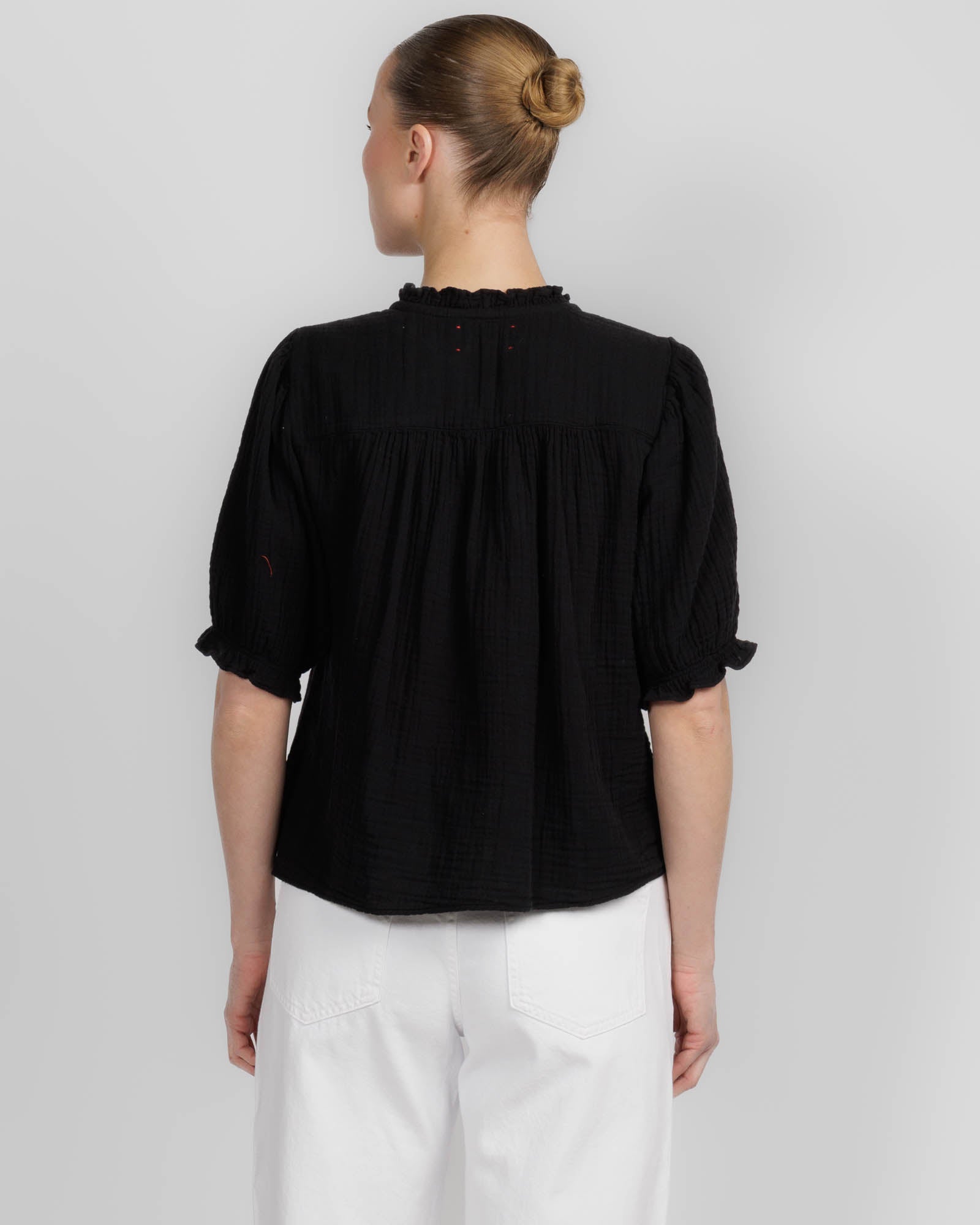 Black Jenna Gauze Shirt