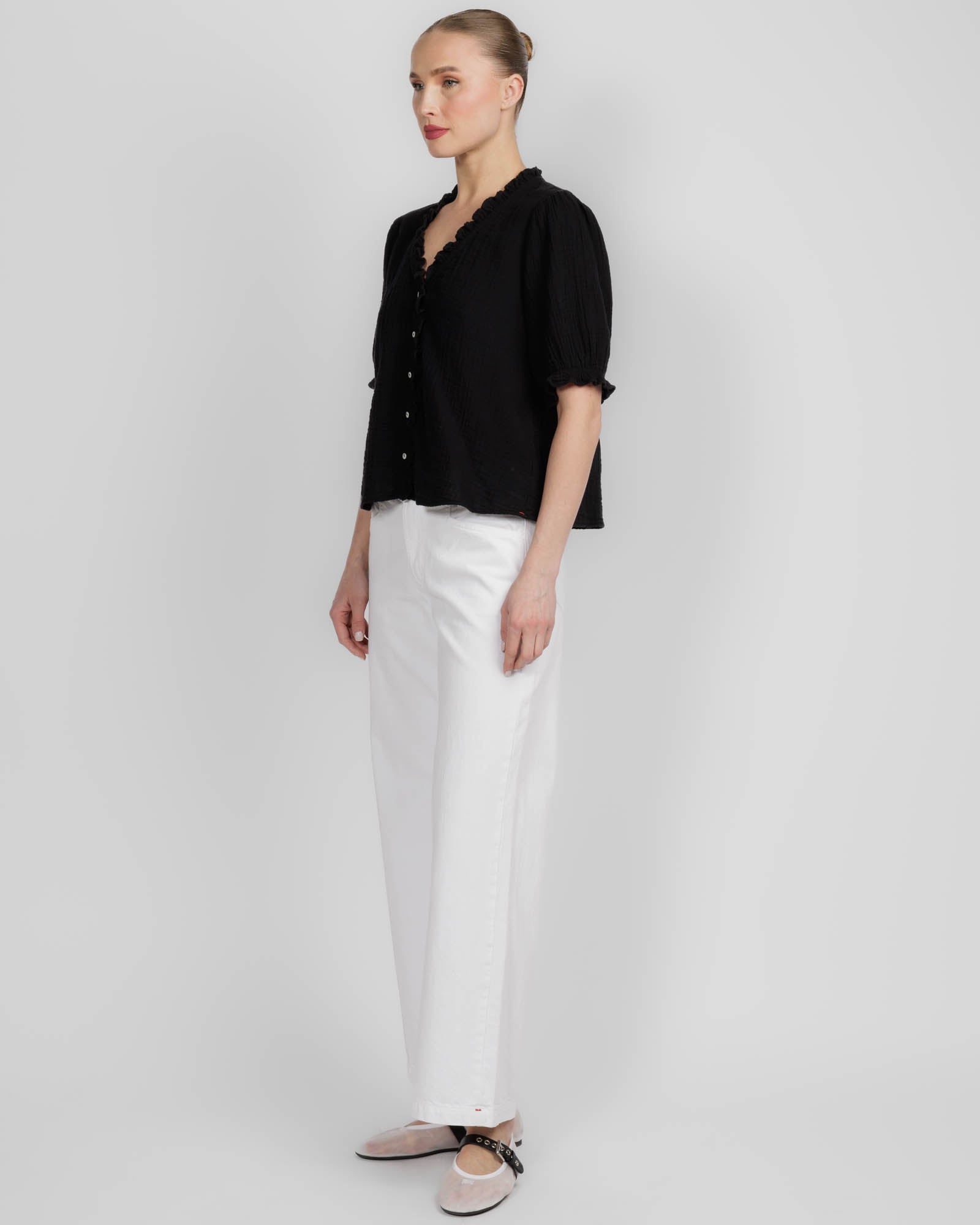 Black Jenna Gauze Shirt