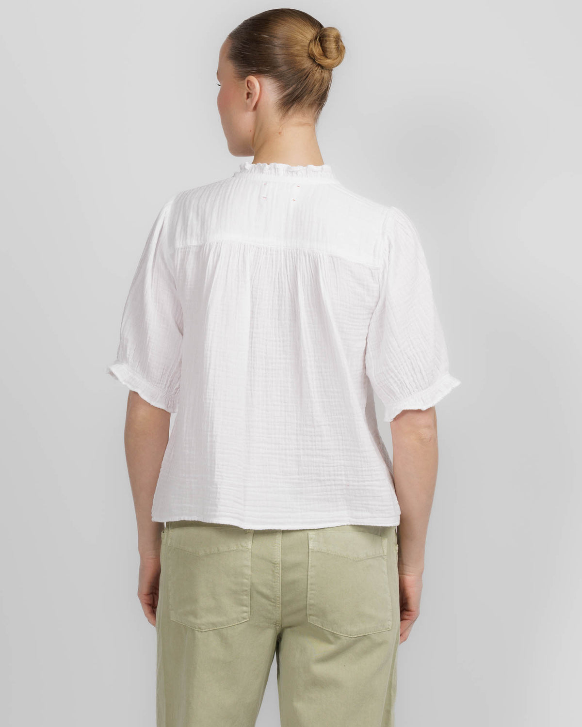 XIRENA White Jenna Gauze Shirt
