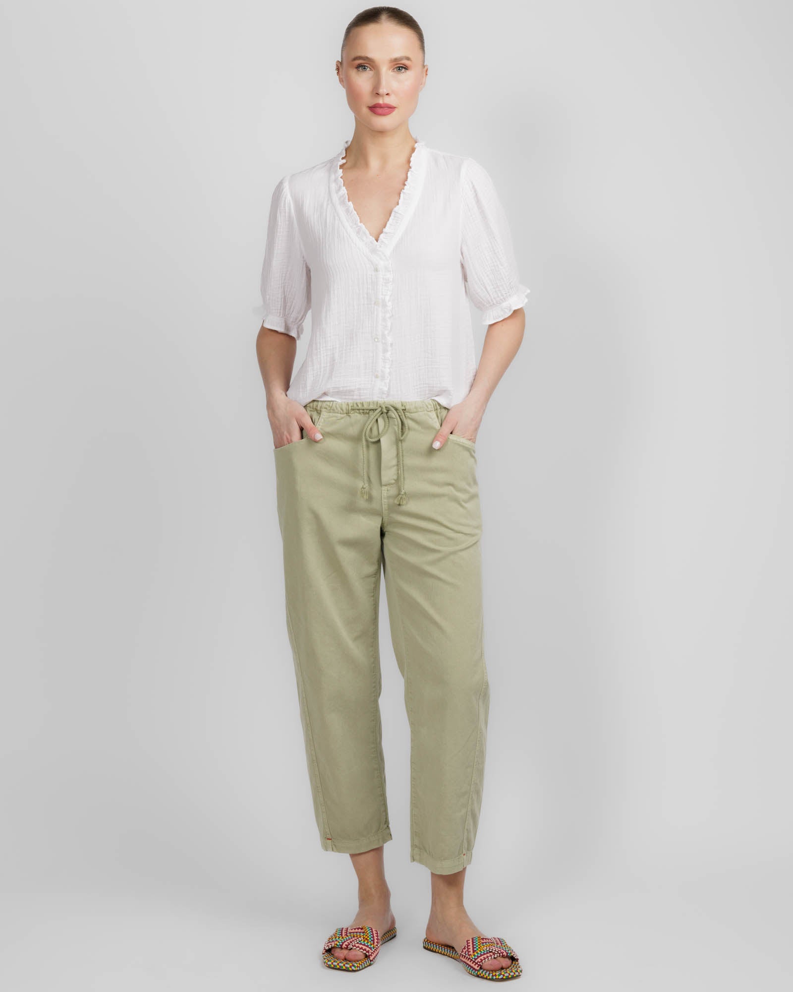 White Jenna Gauze Shirt