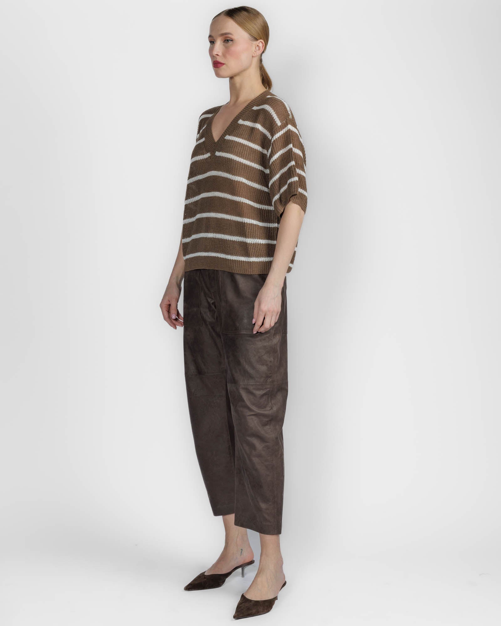 Stripe V-Neck Sweater