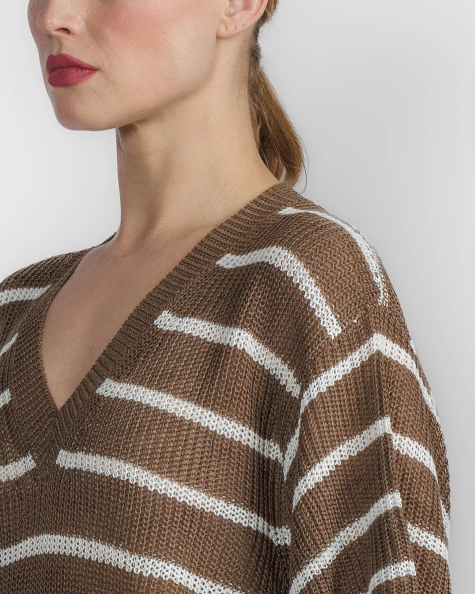 Stripe V-Neck Sweater