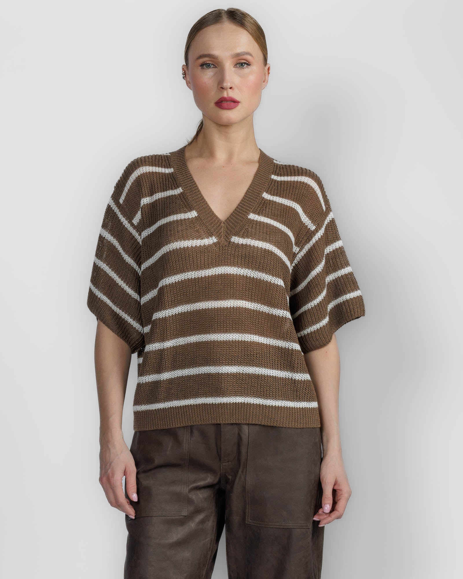 Stripe V-Neck Sweater