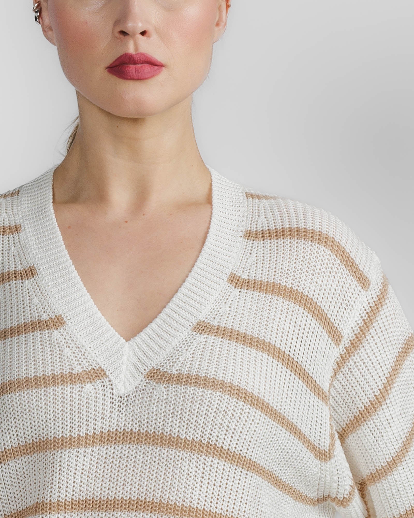 Stripe V-Neck Sweater