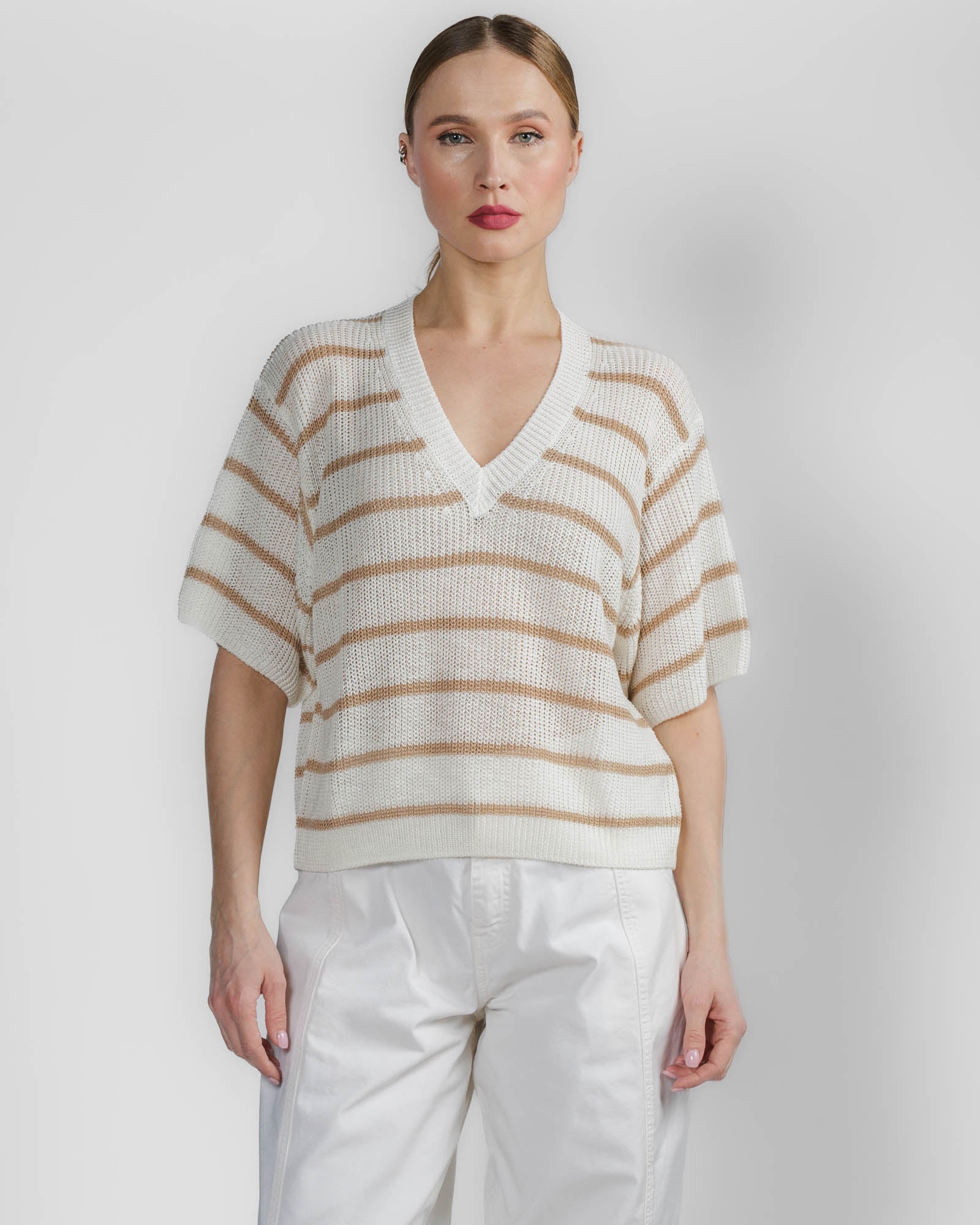 Stripe V-Neck Sweater