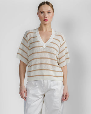 Stripe V-Neck Sweater