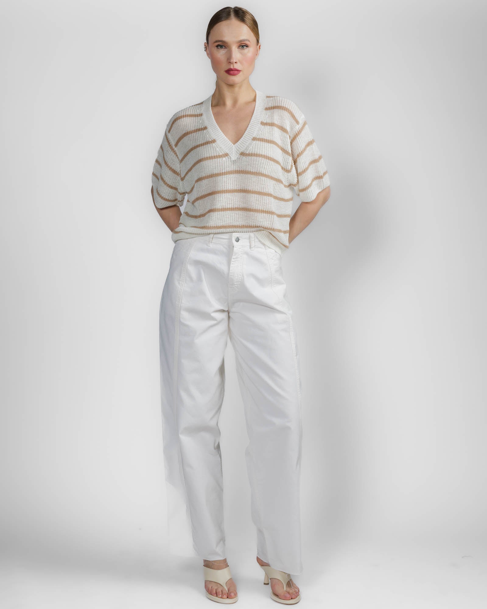 Stripe V-Neck Sweater