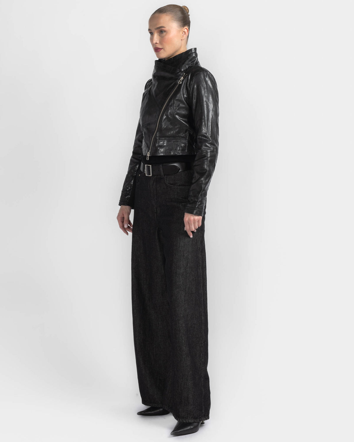 Crop Leather Jacket