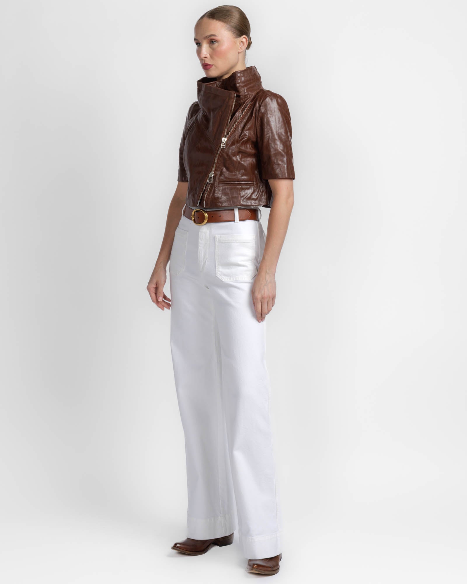 Crop Leather Jacket