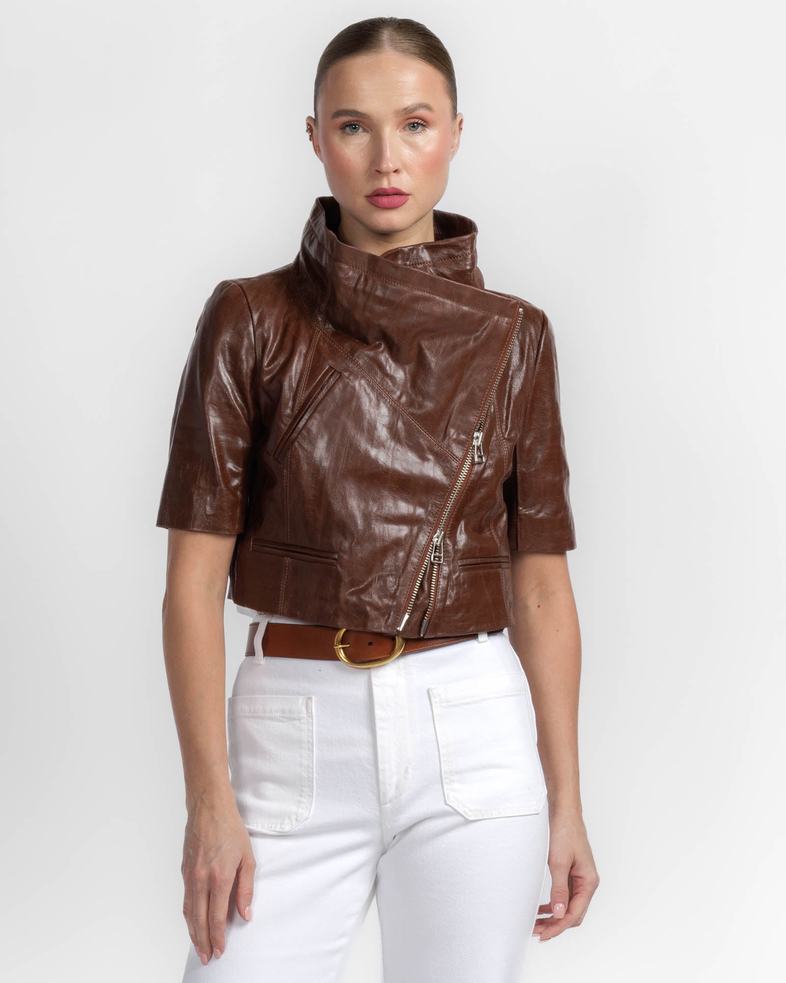 Crop Leather Jacket