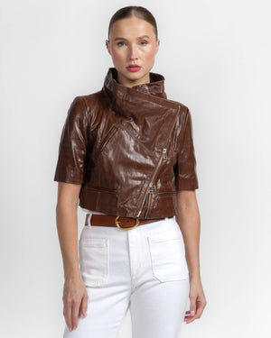 Crop Leather Jacket