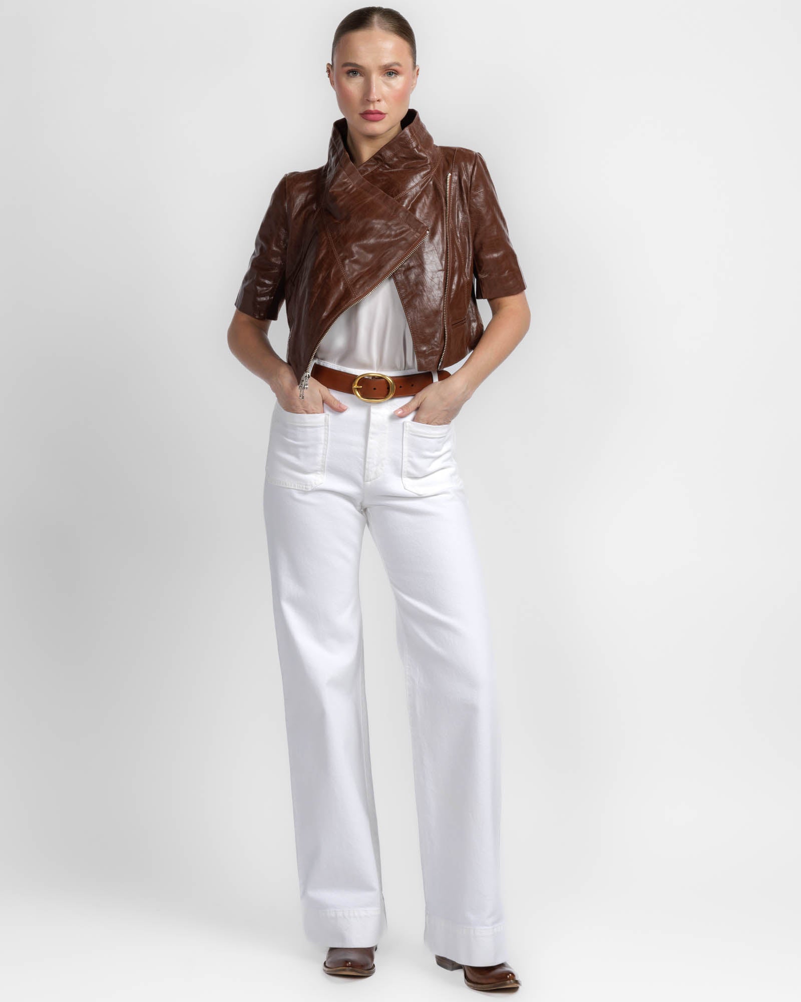 Crop Leather Jacket