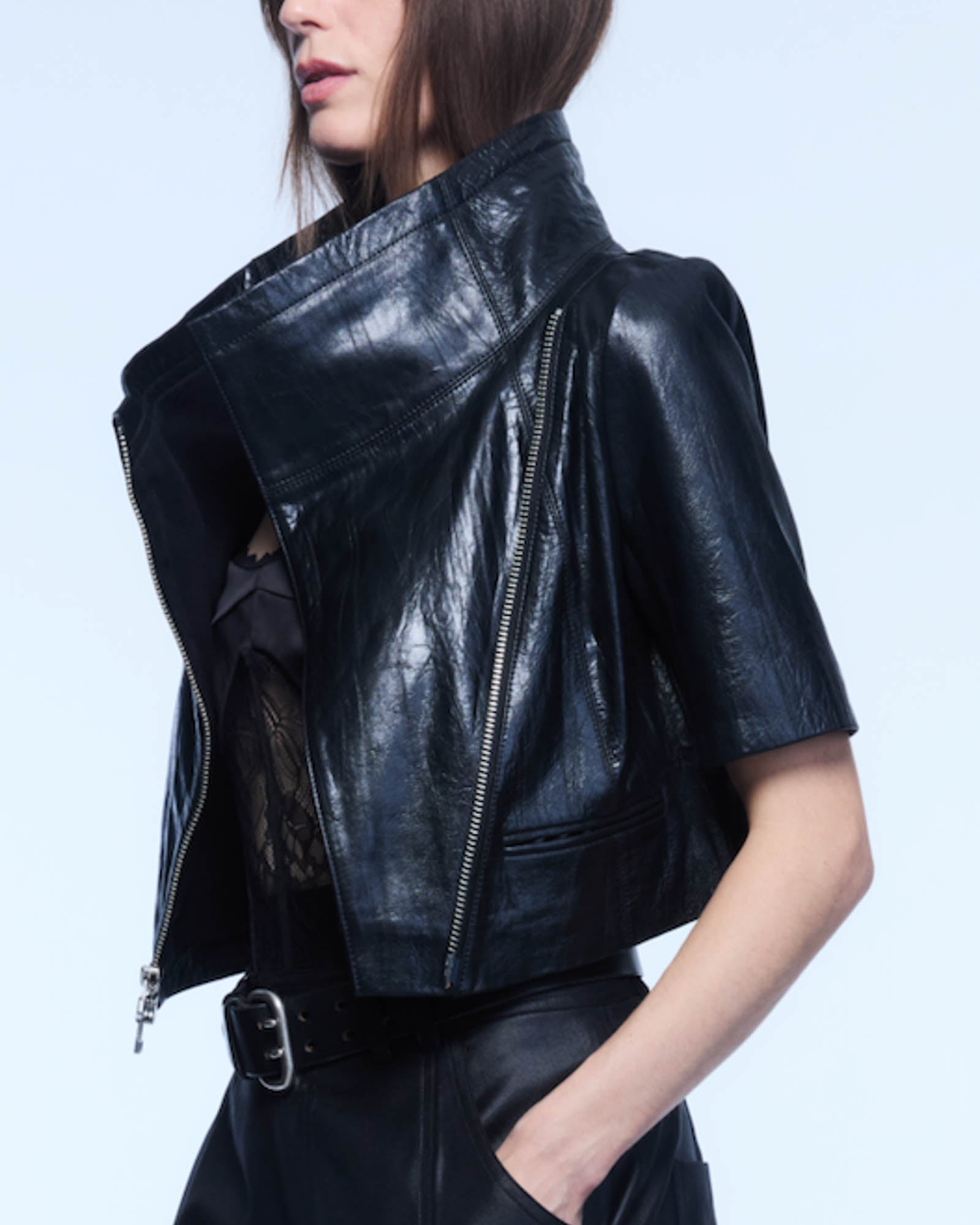 Crop Leather Jacket