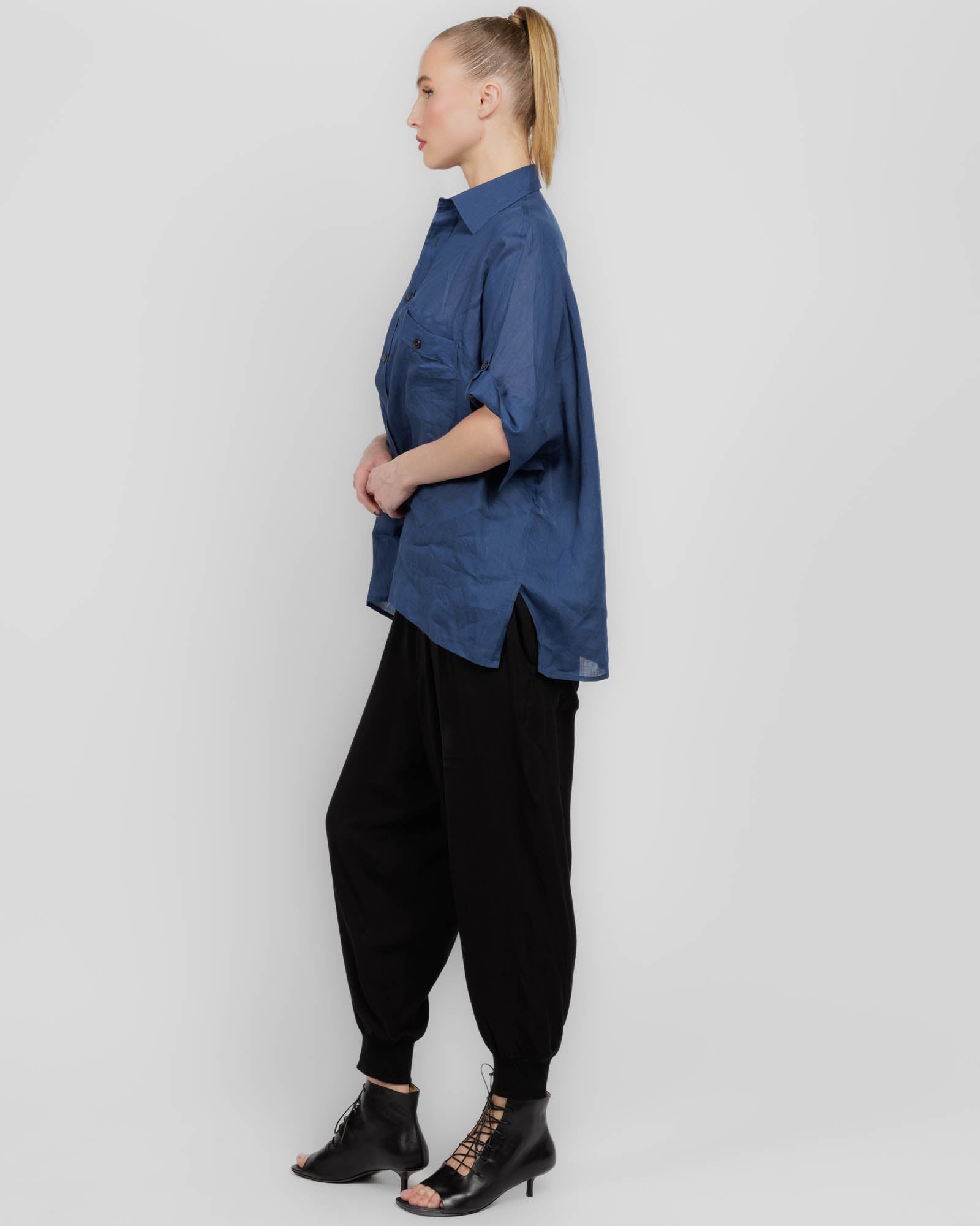 Cotton Voile Viyella Dolman Sleeve Shirt