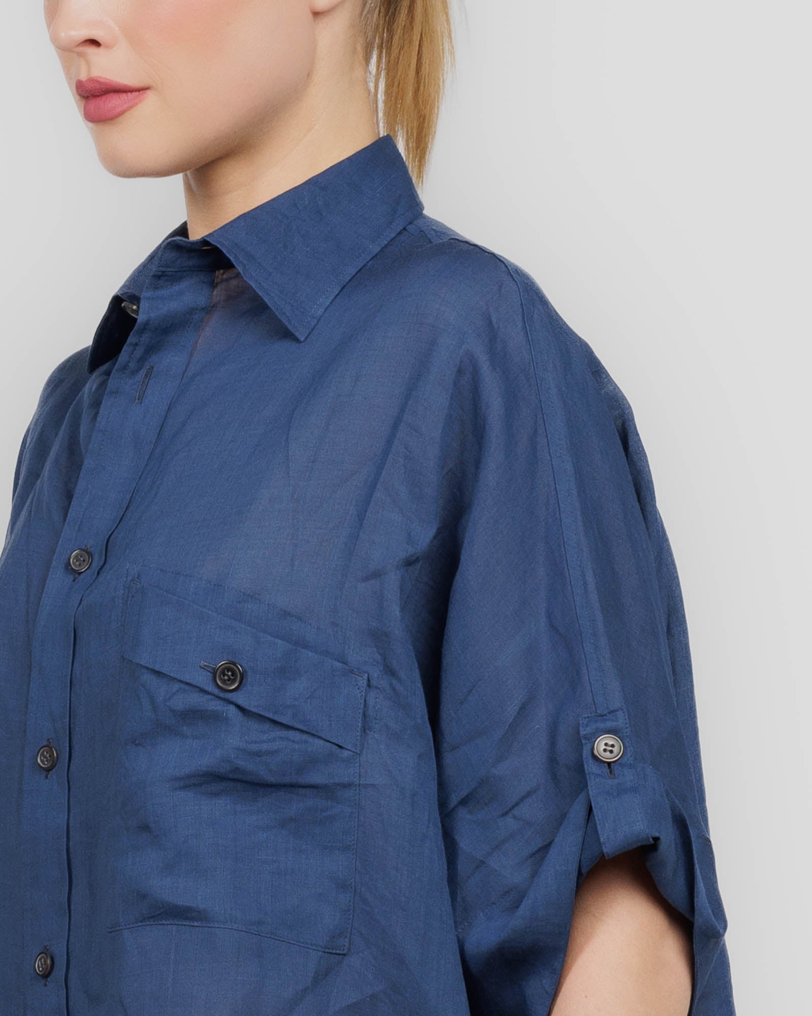 Cotton Voile Viyella Dolman Sleeve Shirt