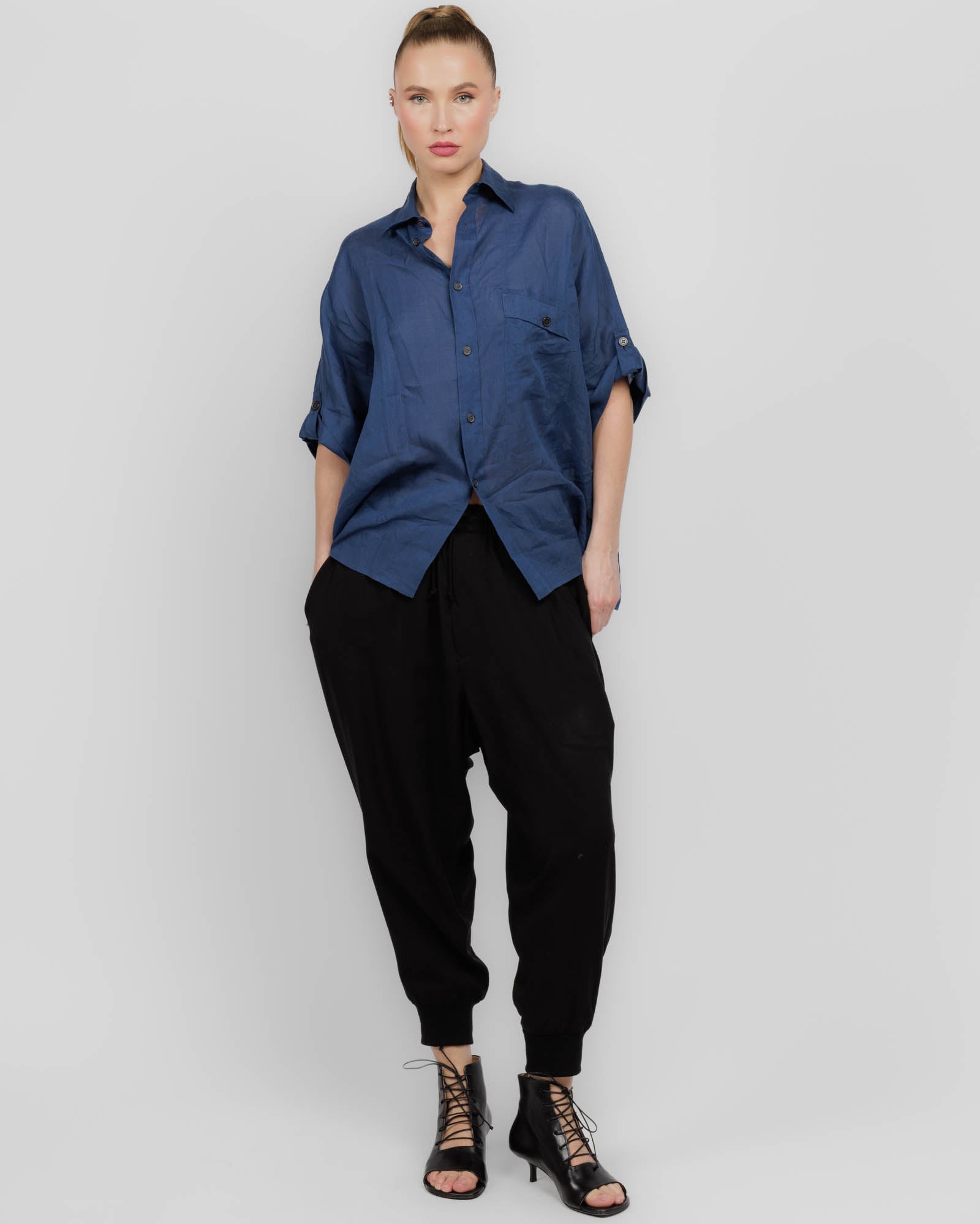 Cotton Voile Viyella Dolman Sleeve Shirt
