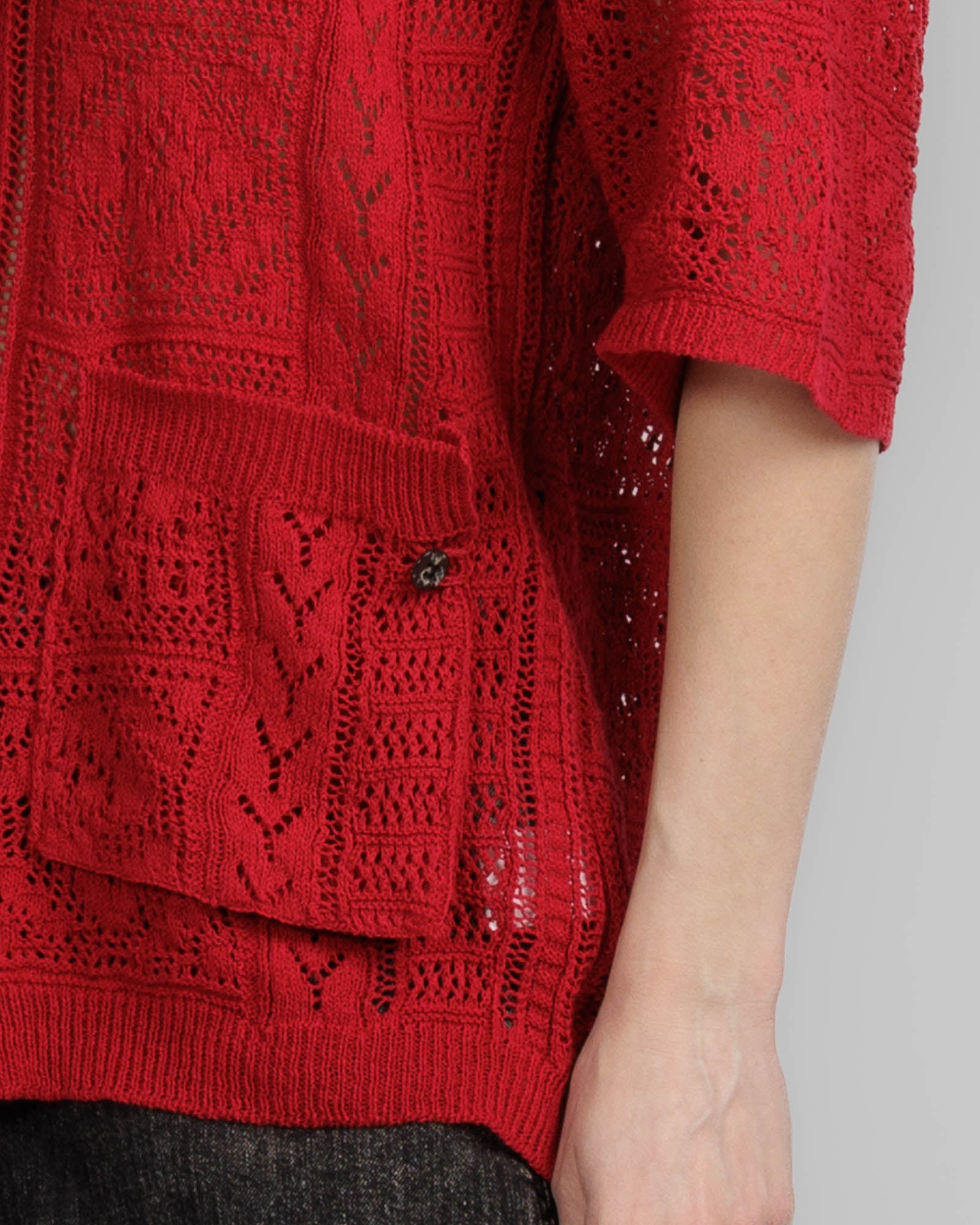 Open Collar Knit Shirt