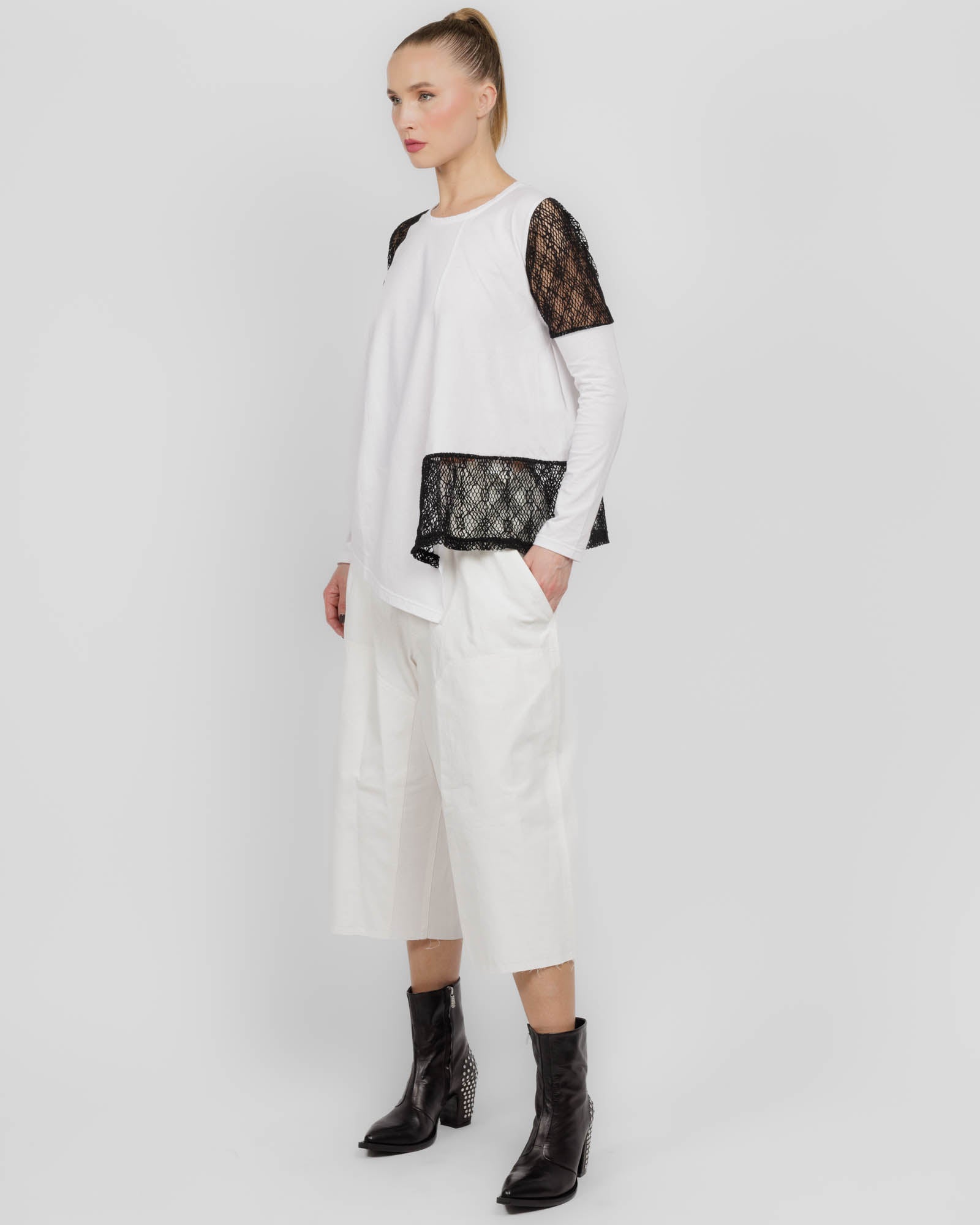 O Lace Combo Long Sleeve