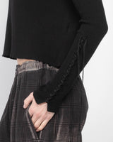 Lace Up Mock Neck Sweater