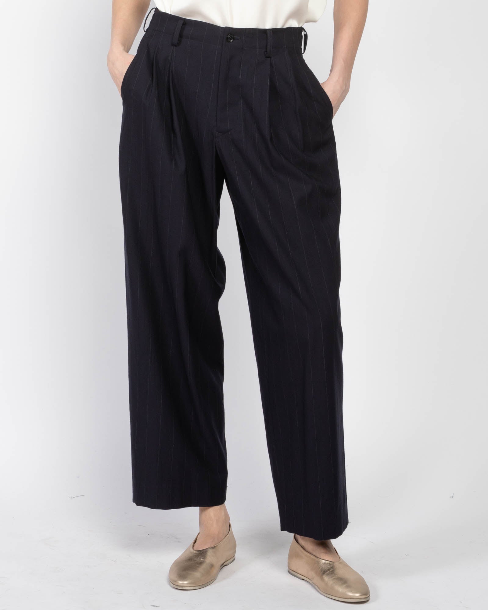 U-Double Tucked Wide Pants