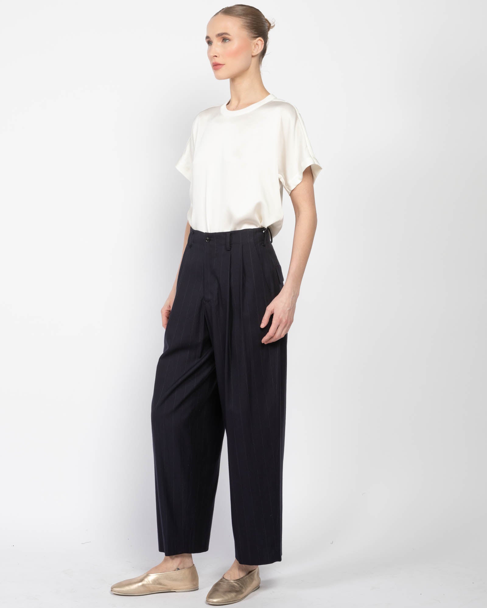 U-Double Tucked Wide Pants