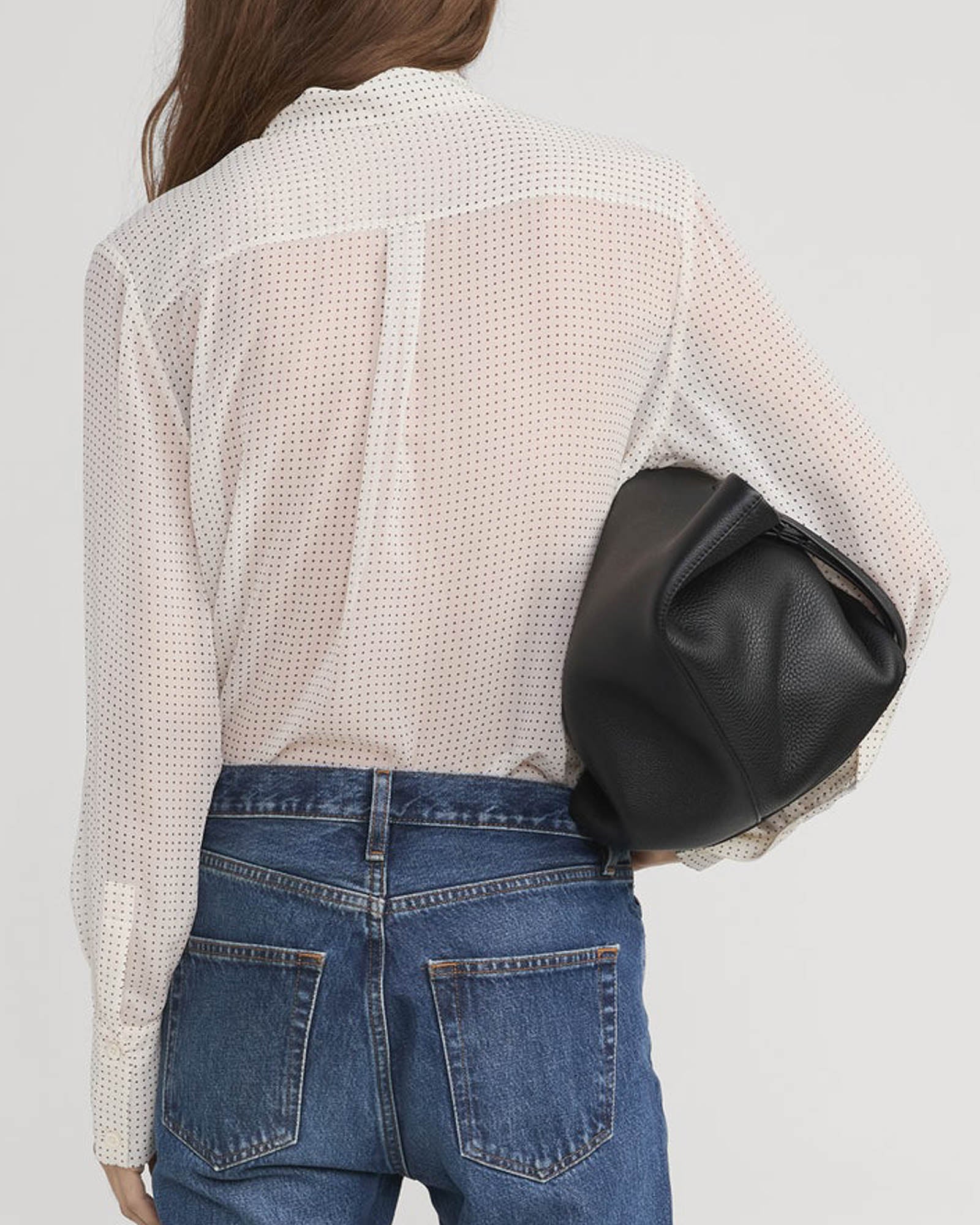 Polka Dot Modern Tie Blouse
