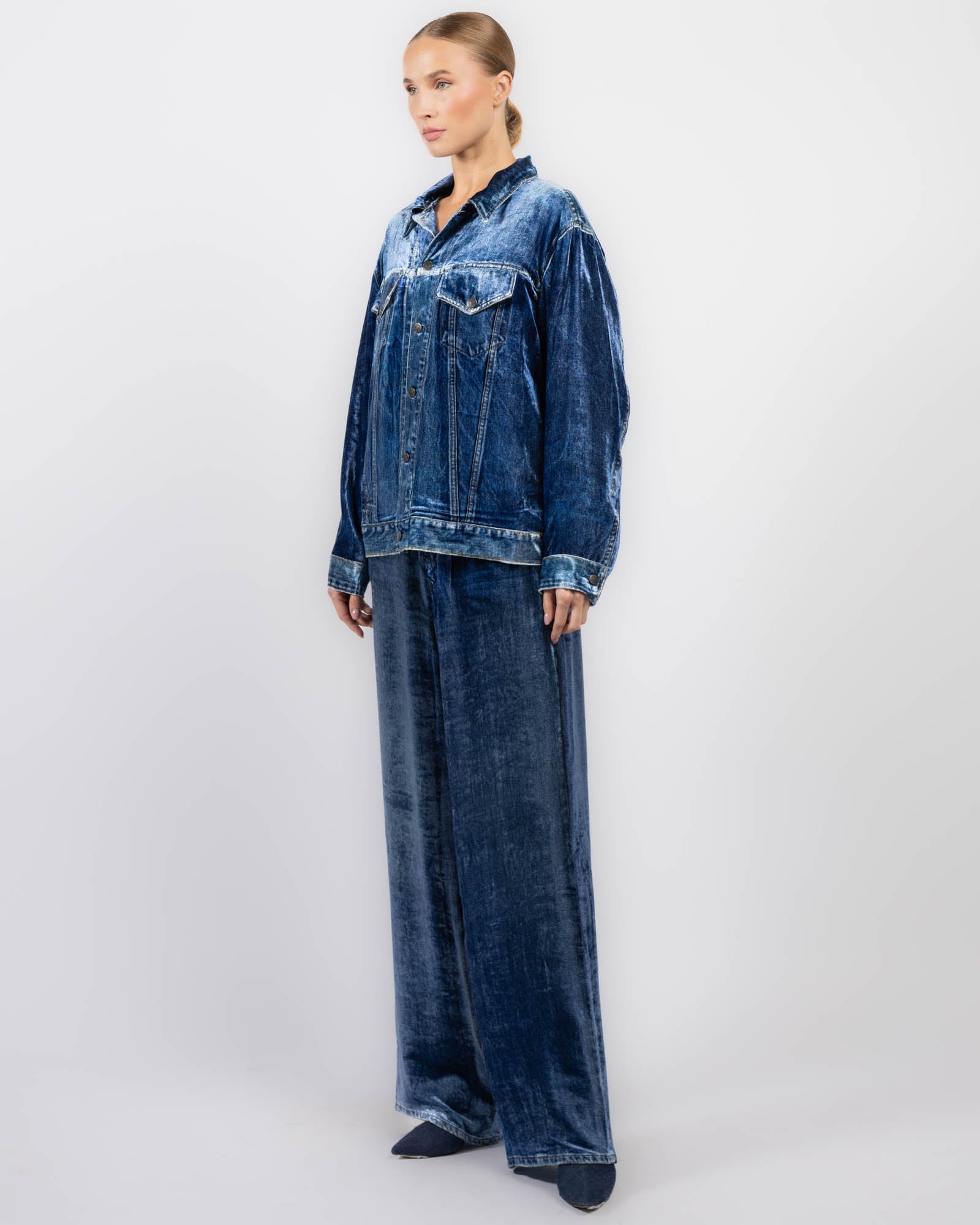 Veste en jean imprimée