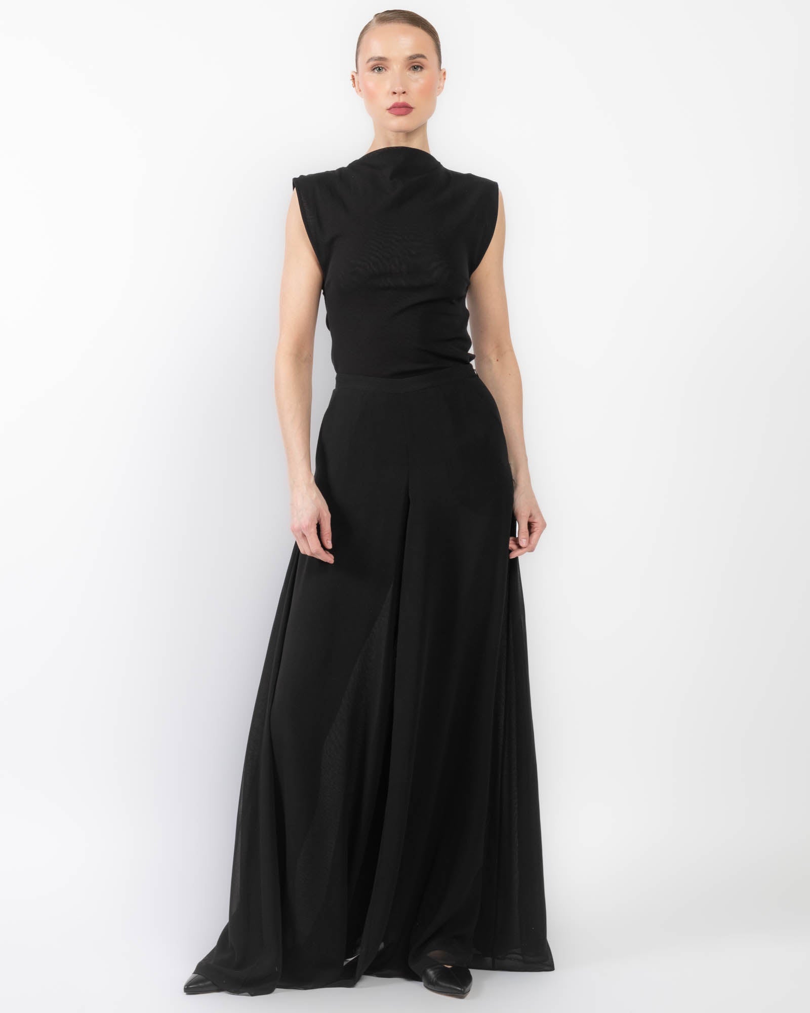 Georgette Wide Leg Pant