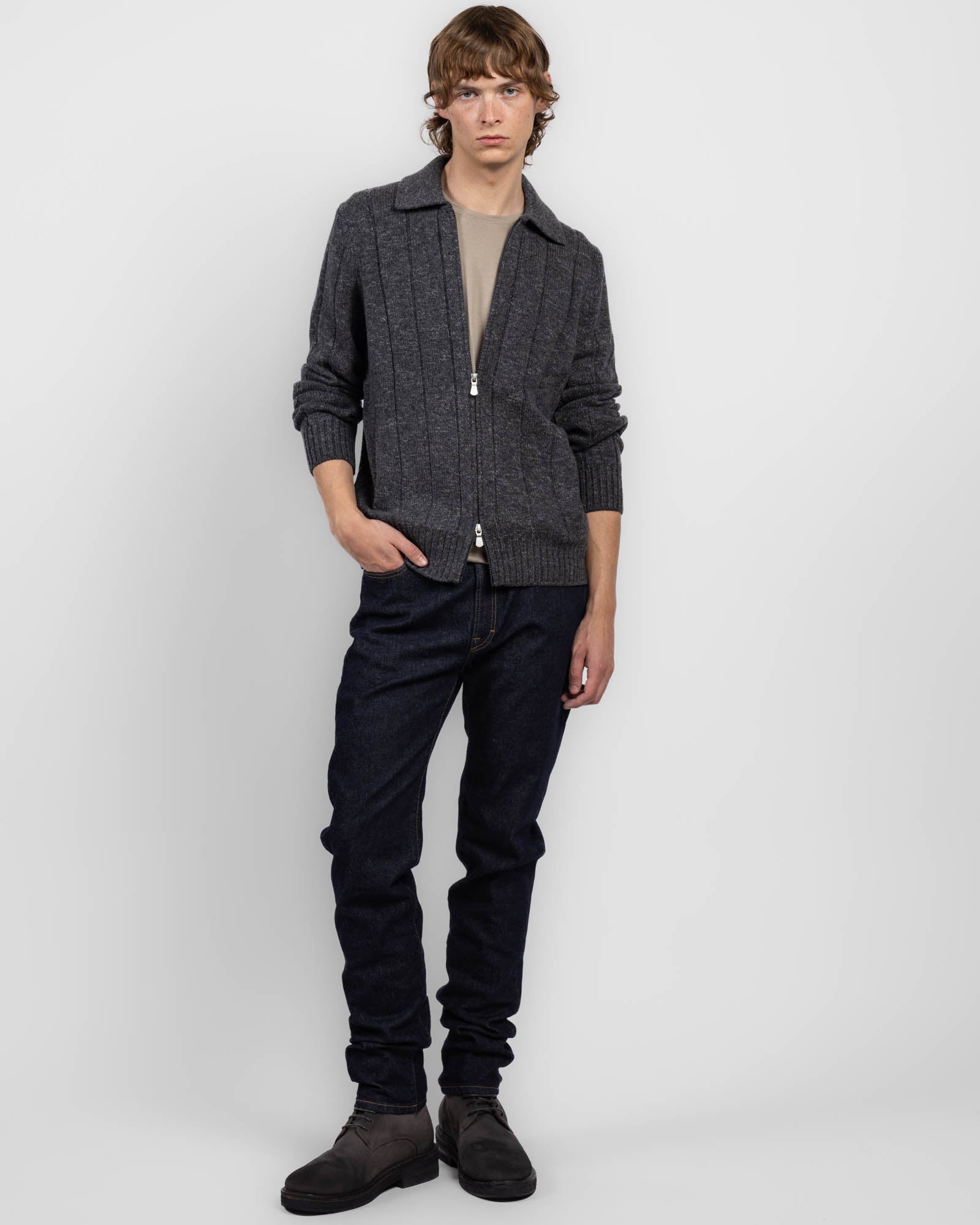 Dropstitch Zip Sweater