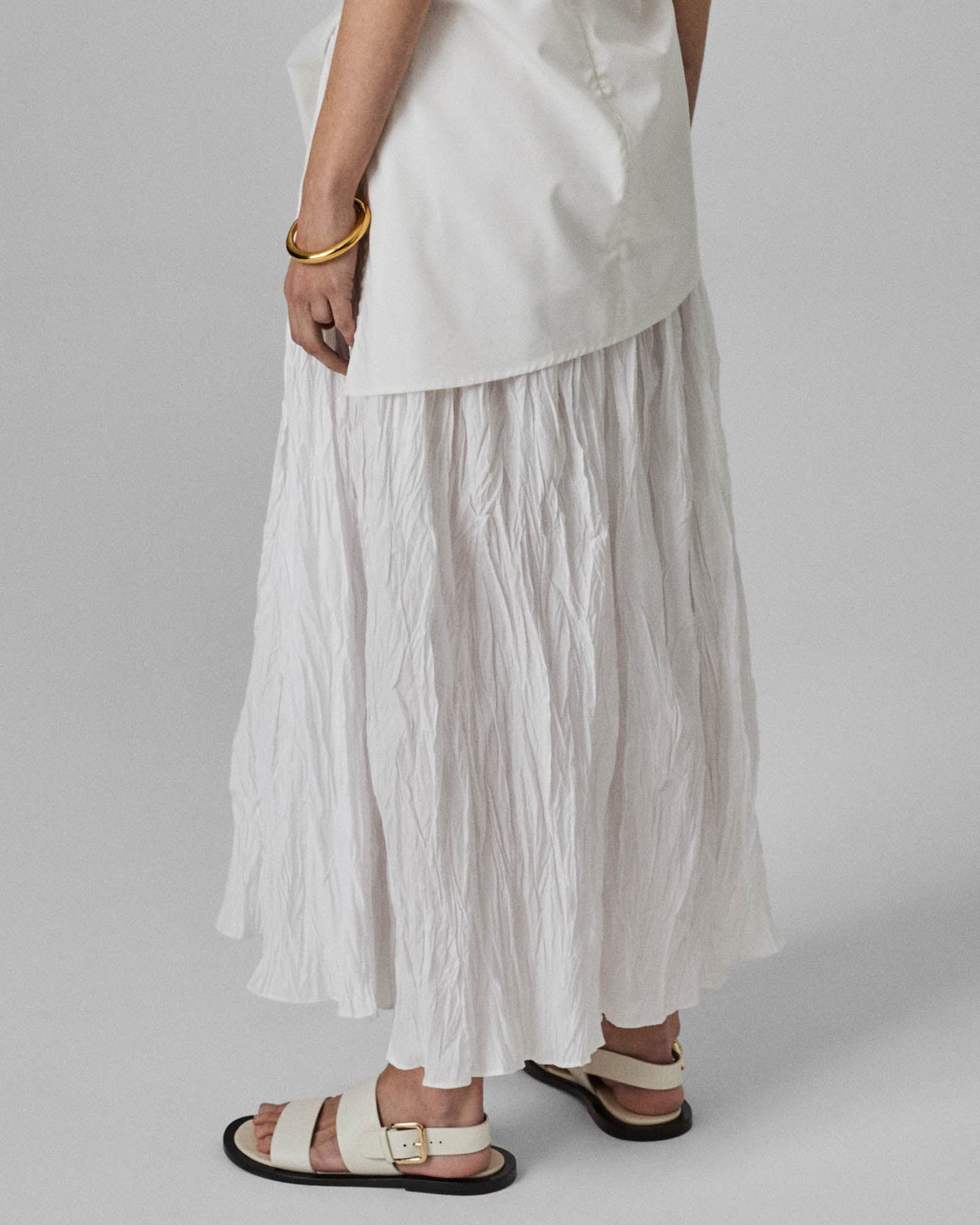 Plisse Midi Skirt