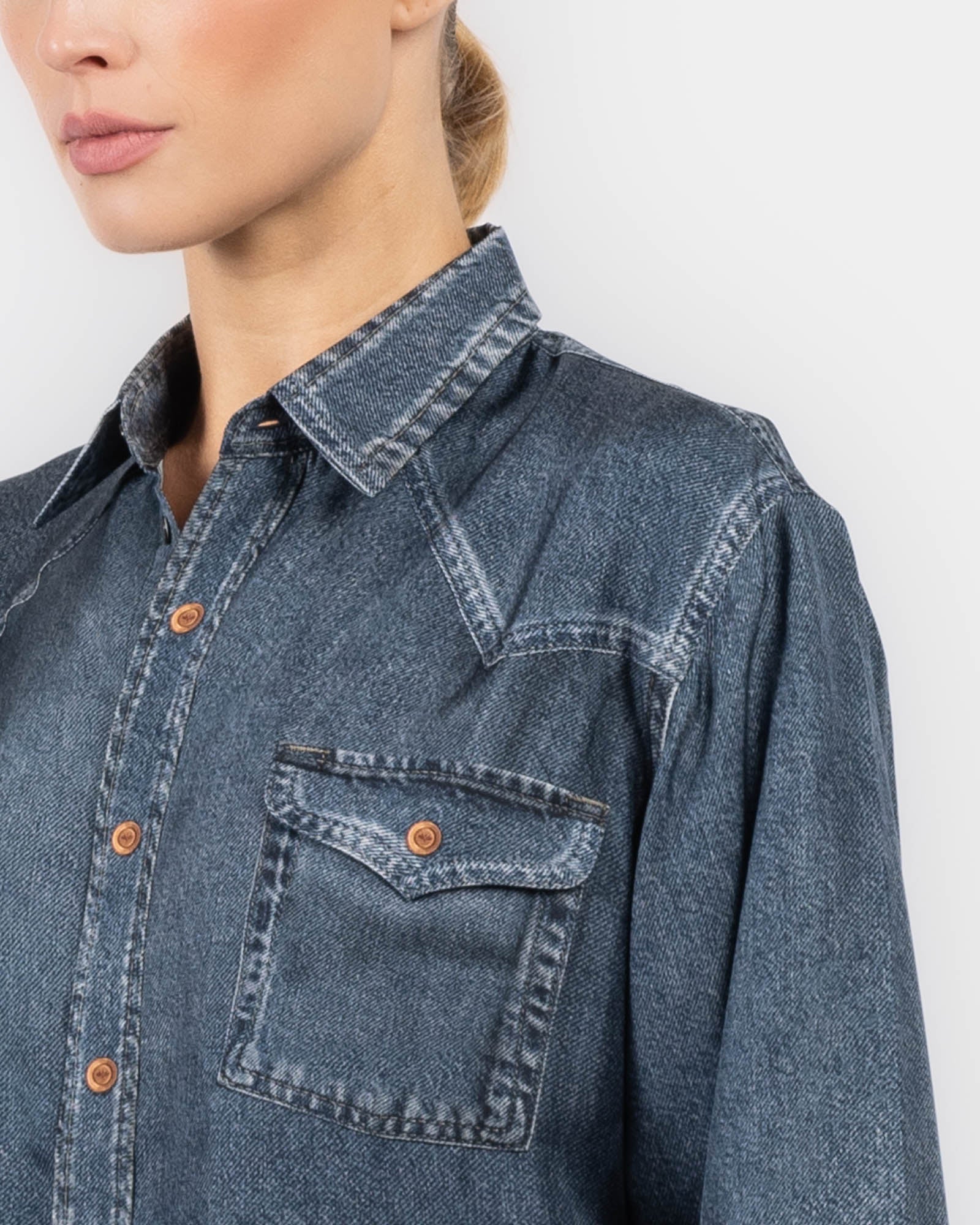 Chemise en jean à manches longues