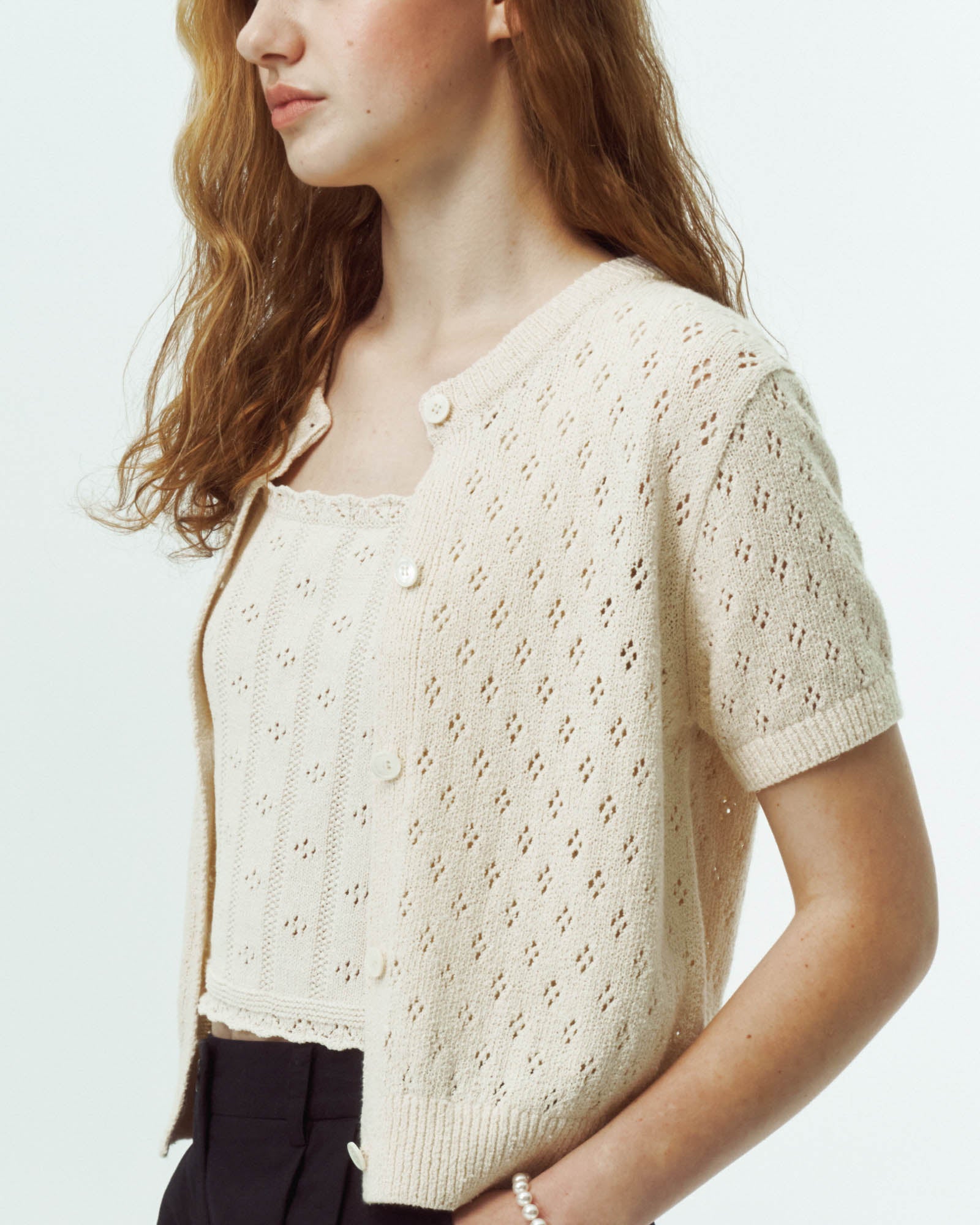 Crochet Short Sleeve Cardigan