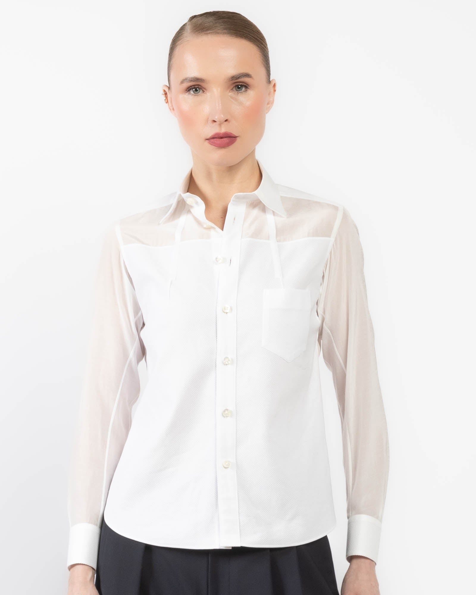 Chemise classique transparente