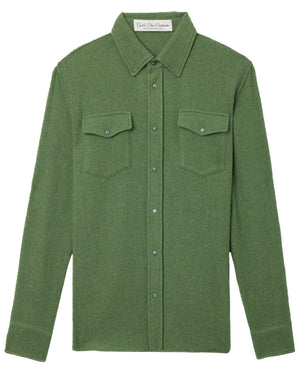 Chemise en cachemire vert saule