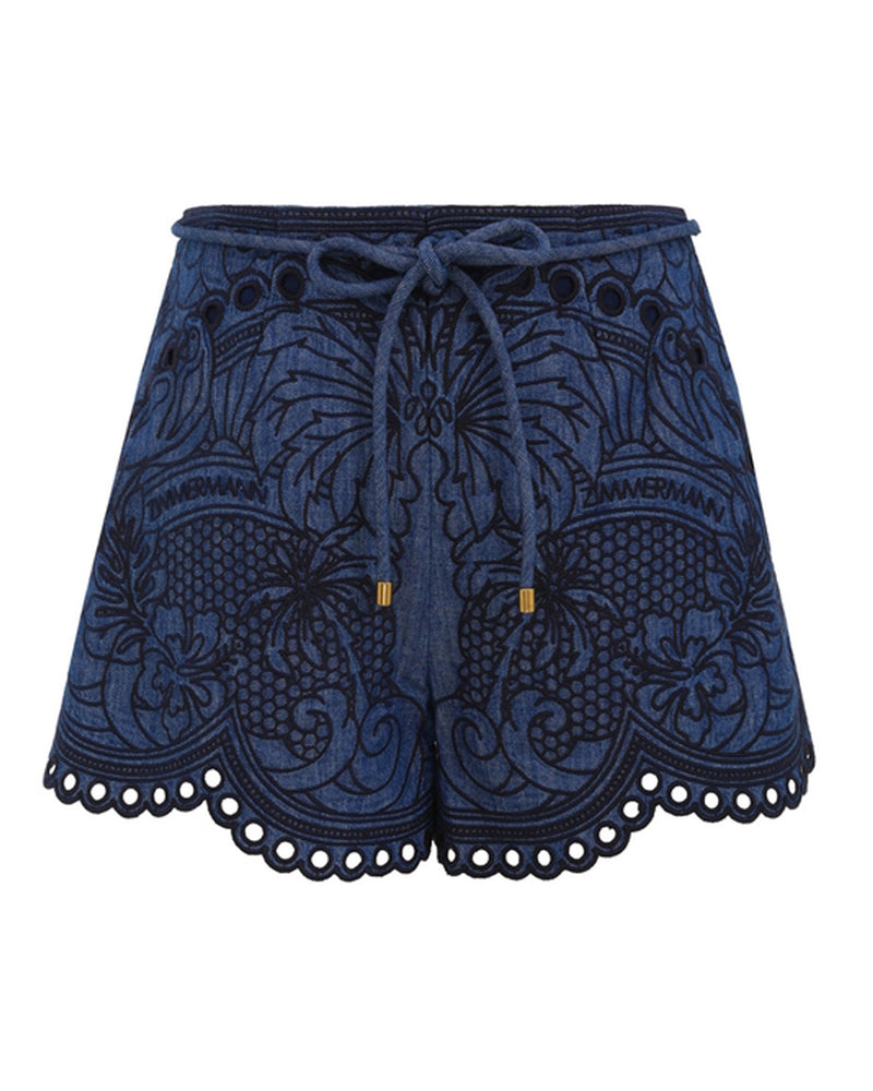 Coco Embroidered Denim Short
