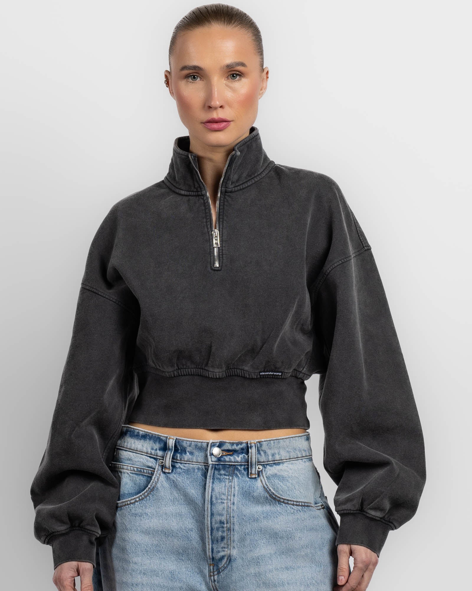 T BY ALEXANDER WANG Crop Zip Sweater