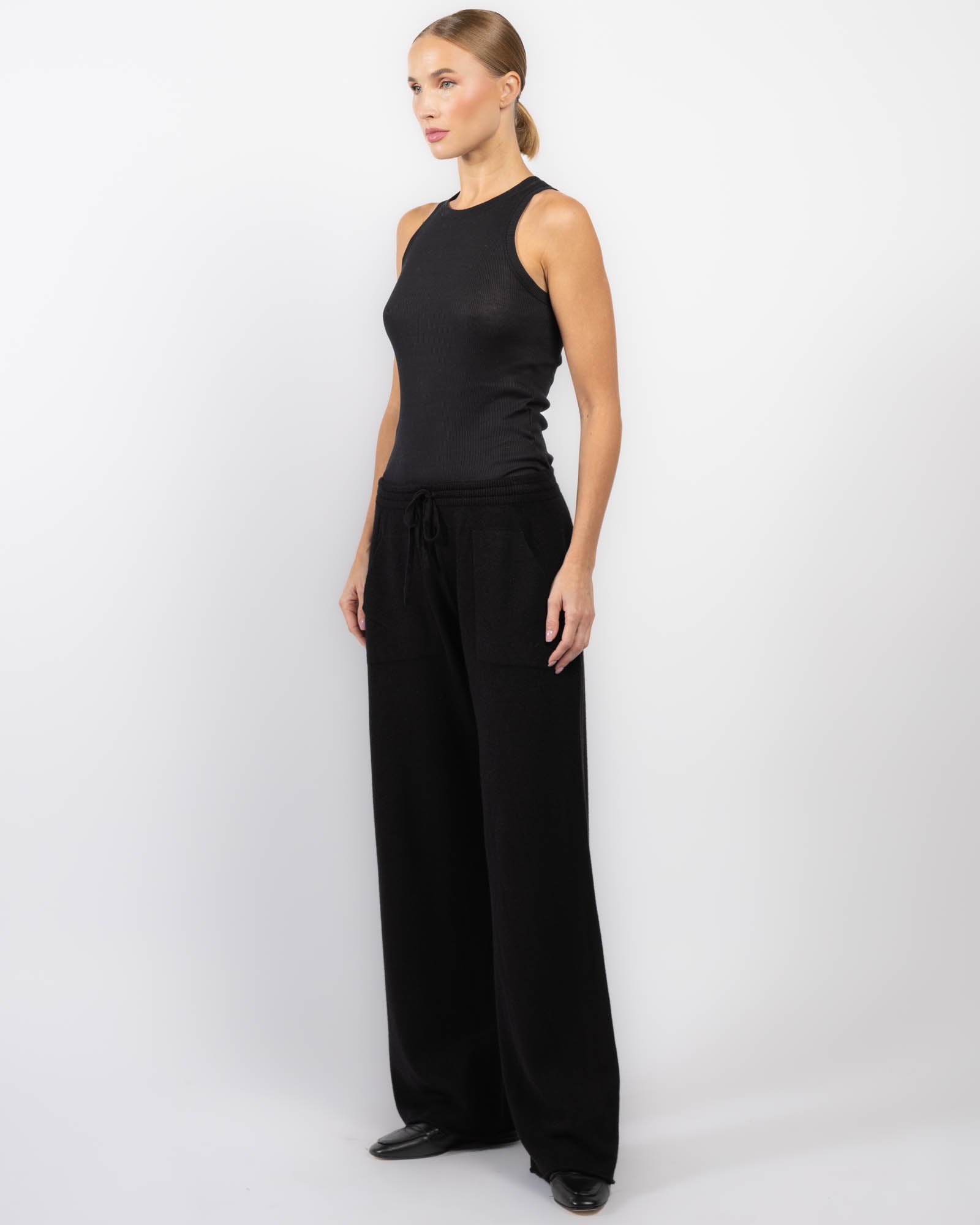 Straight Knit Wide Pants