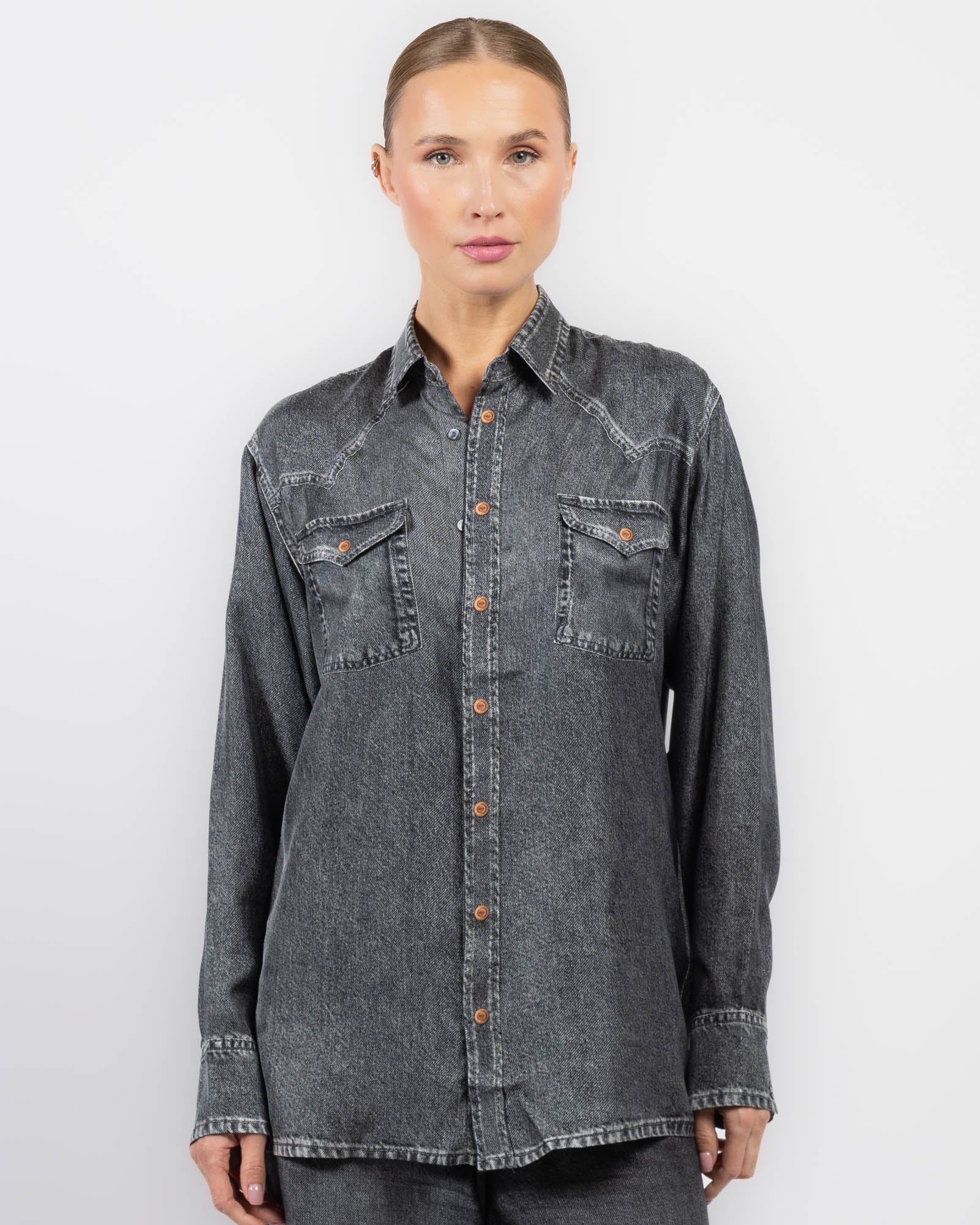 Chemise en jean à manches longues