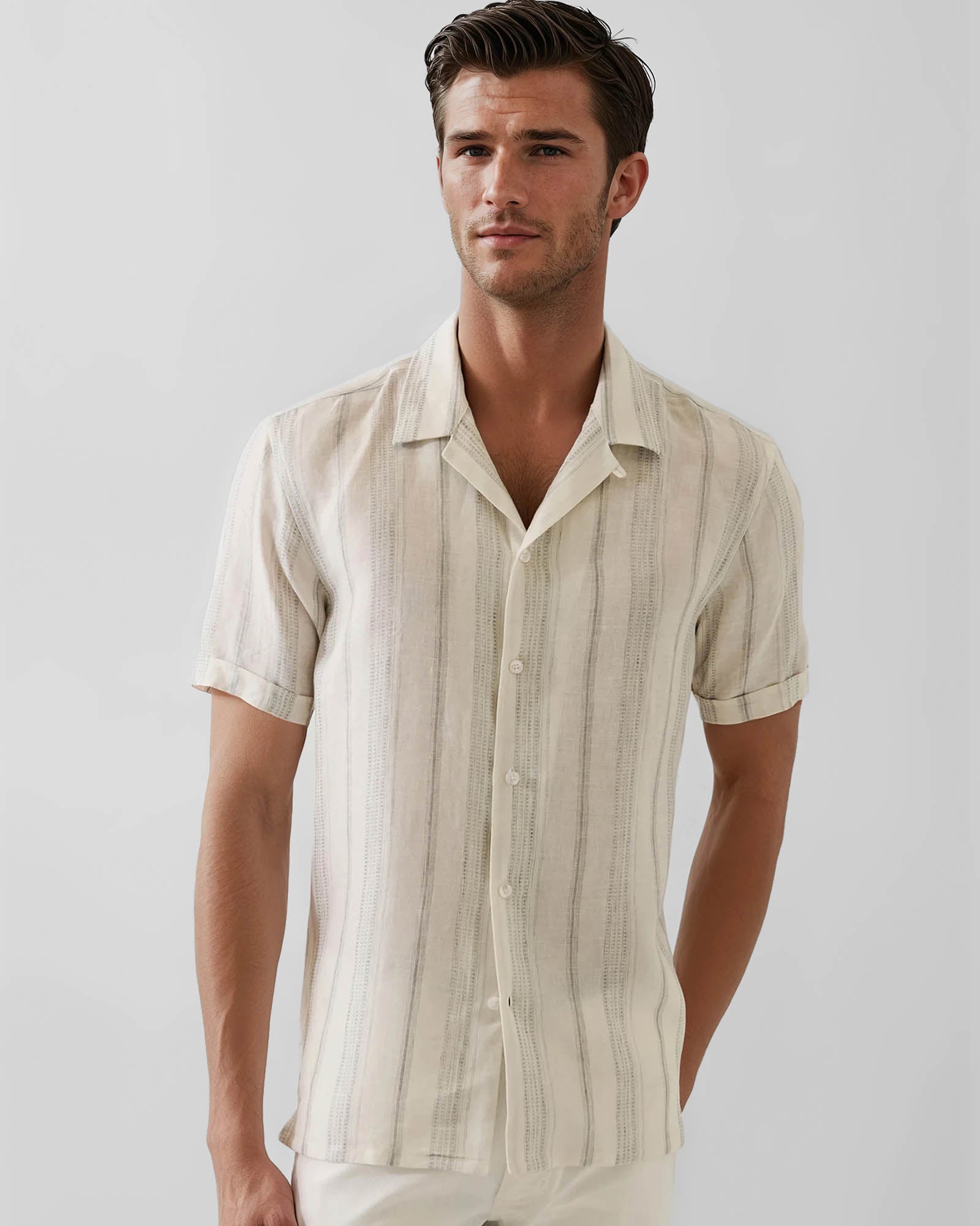 Short Sleeve Dobby Stripe Shirt