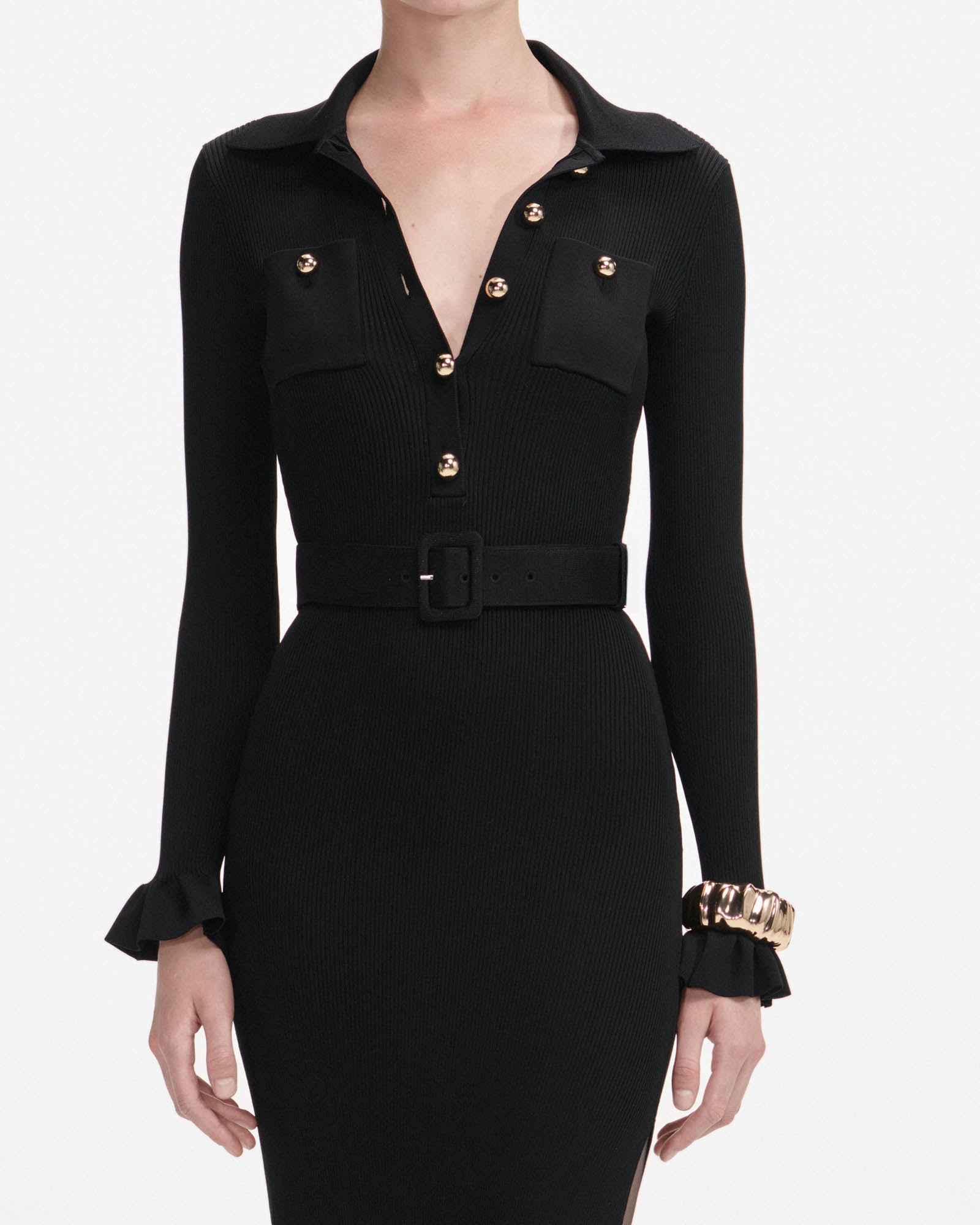 Robe longue côtelée