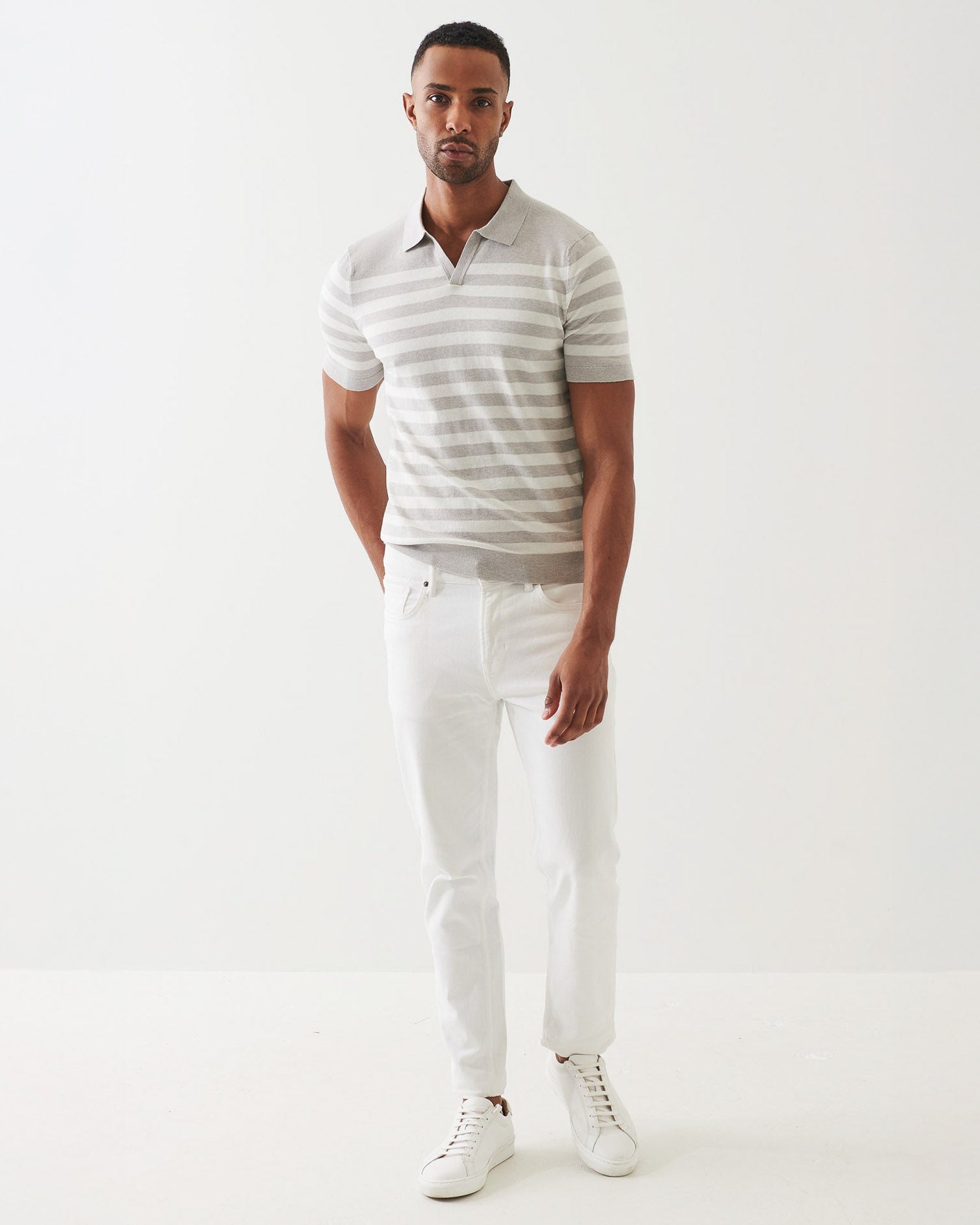 Stripe Open Polo T-Shirt