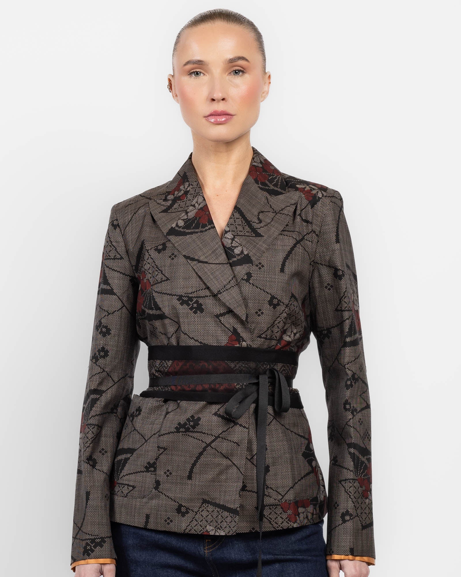 Veste croisée avec ceinture