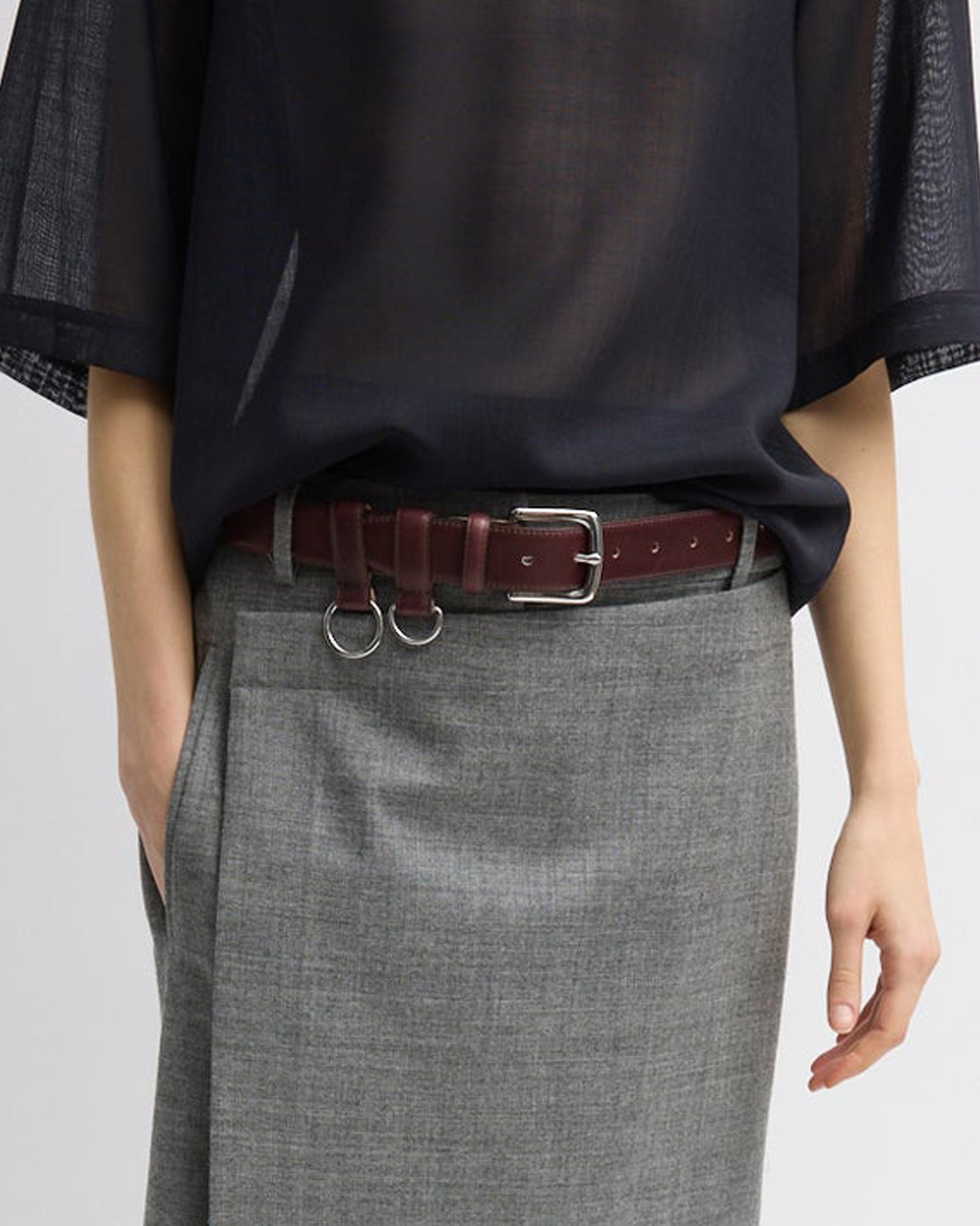 Ring Hardware Leather Belt
