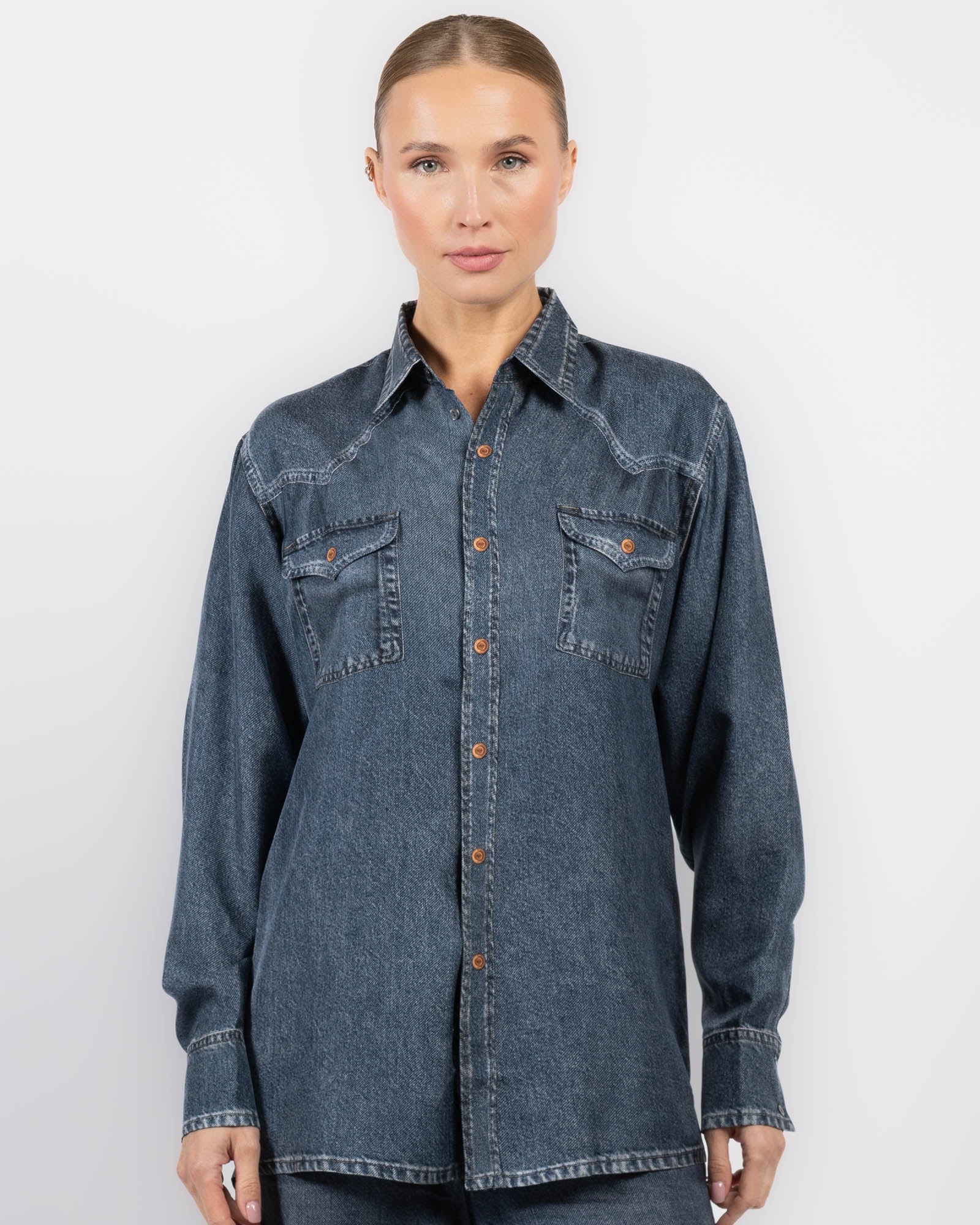 Chemise en jean à manches longues