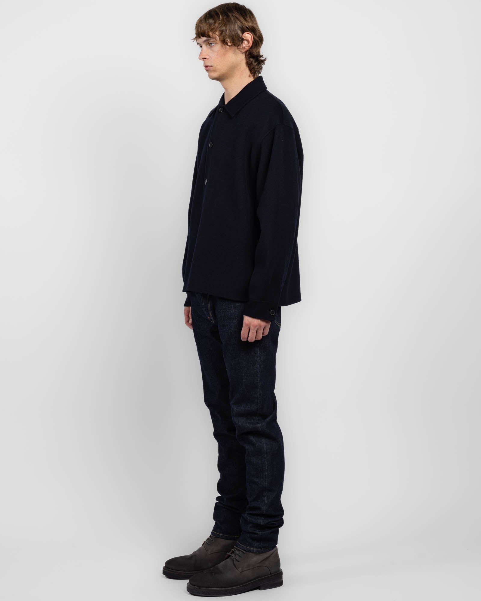 Veste chemise en laine double face