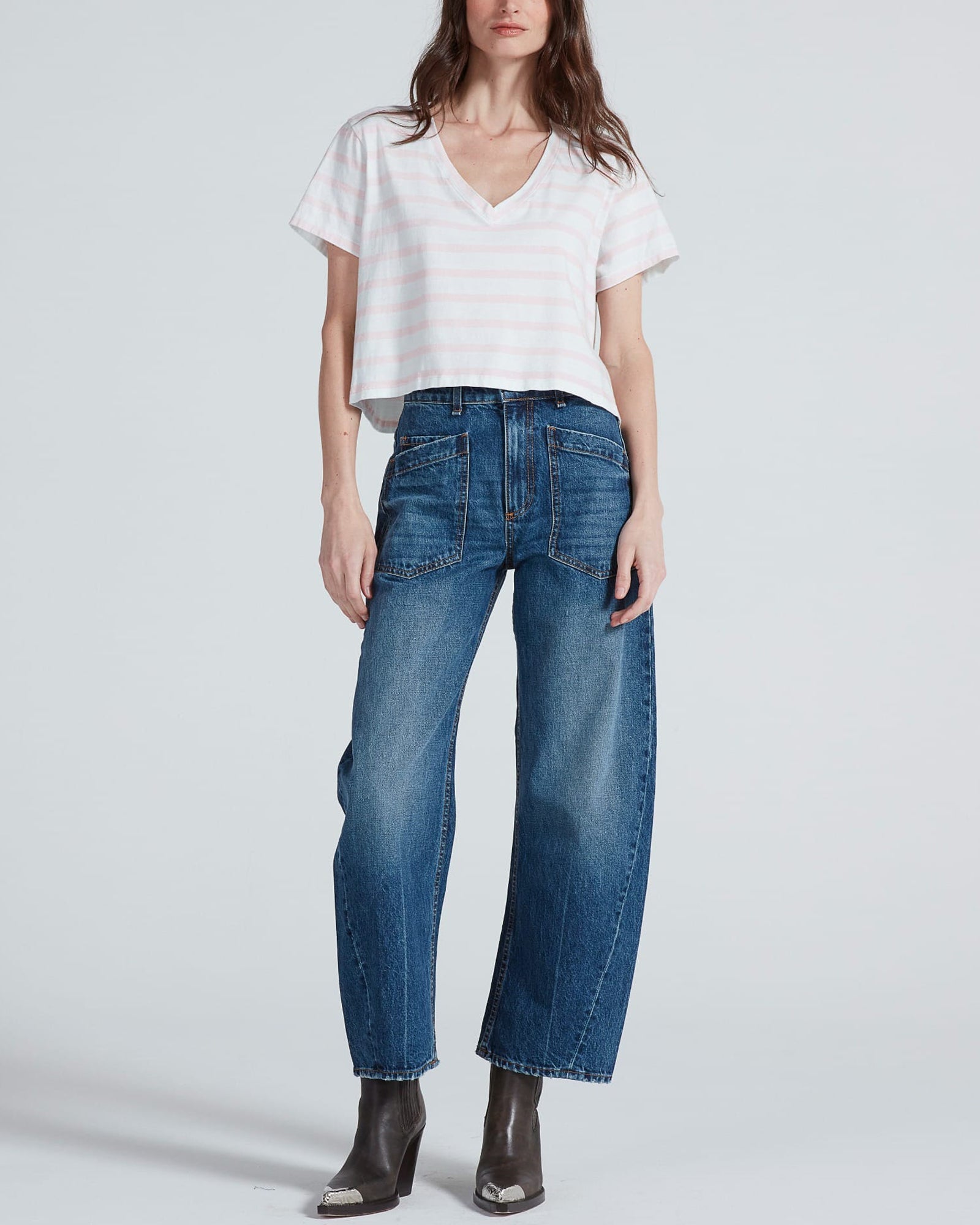 Shrunken V T-Shirt Stripe
