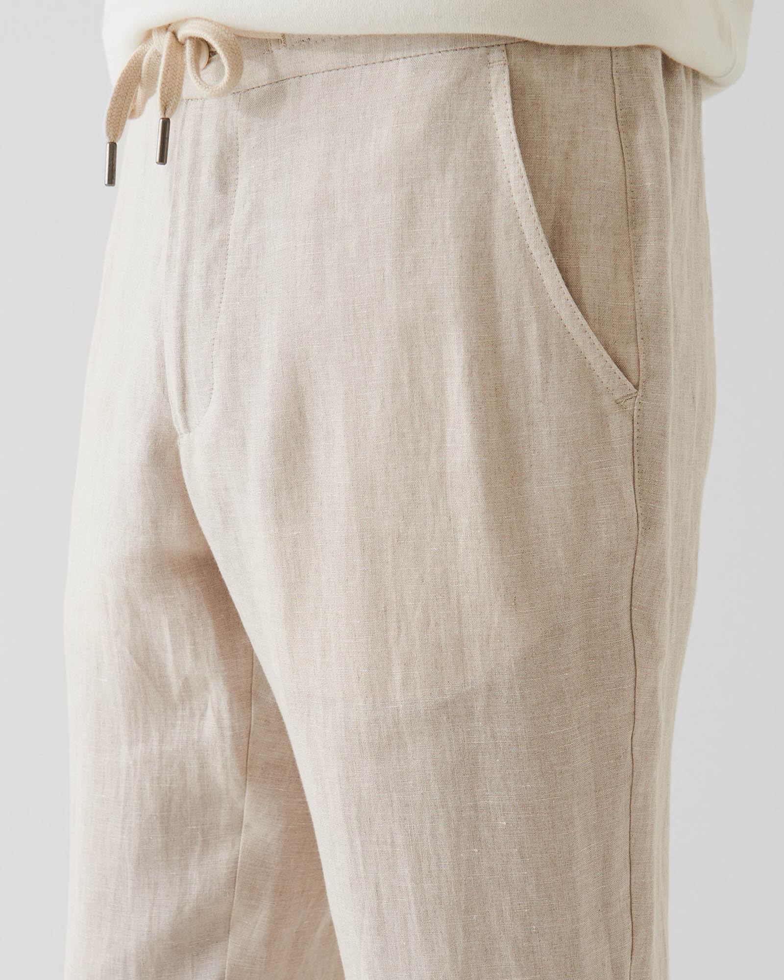 Pantalon en lin avec cordon de serrage
