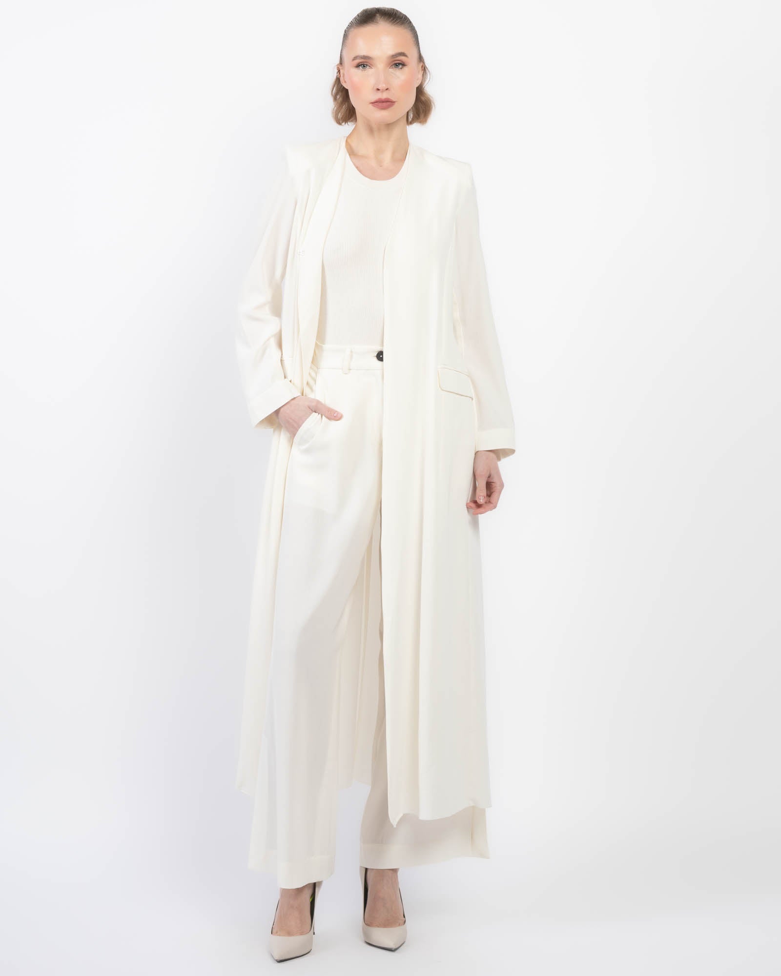 Manteau long en laine