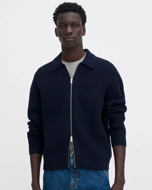 Rib Zip Cardigan