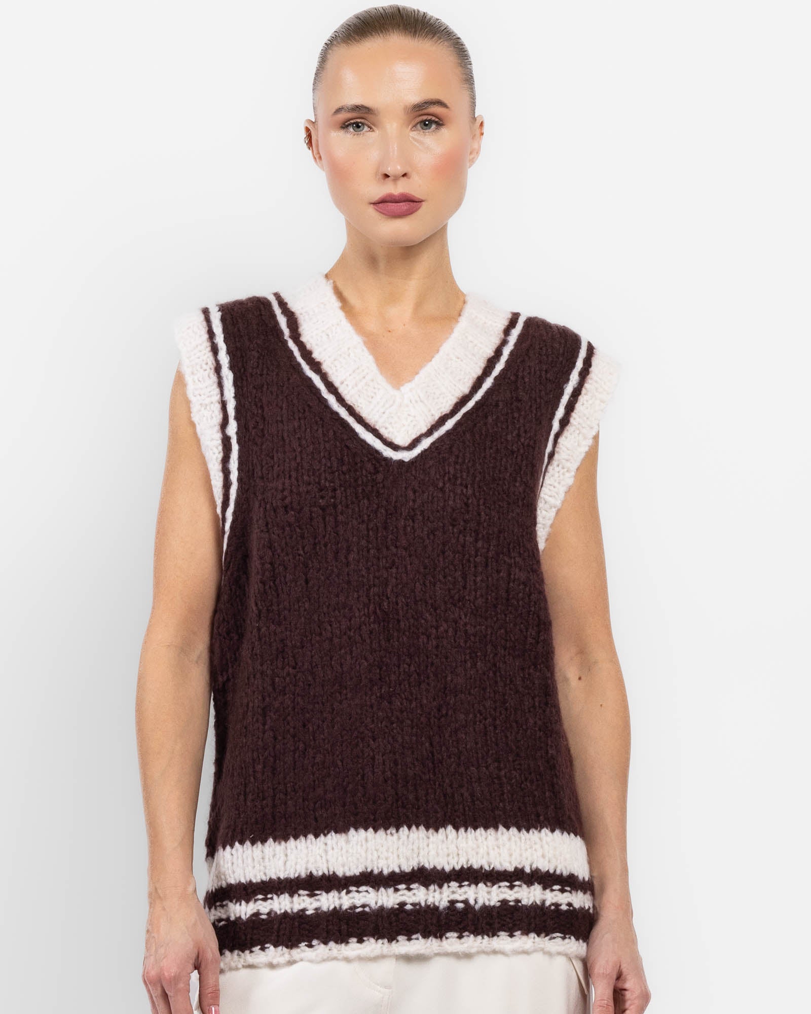 V-Neck Knit Vest